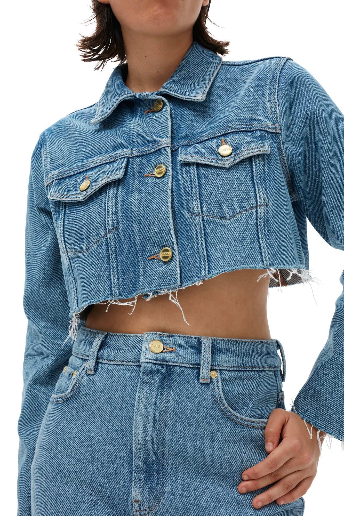 Heavy Denim Midi Skirt | Light Blue Stone - Image 9