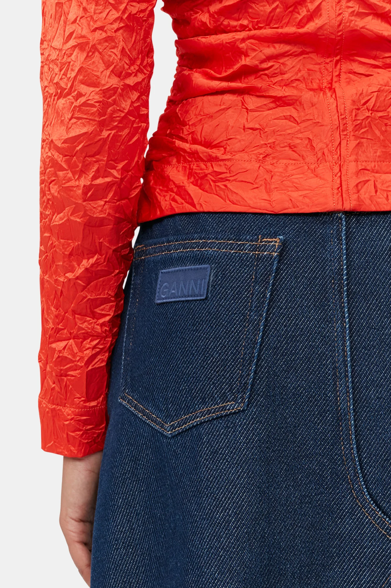 Heavy Denim Midi Skirt | Rinse - Image 6