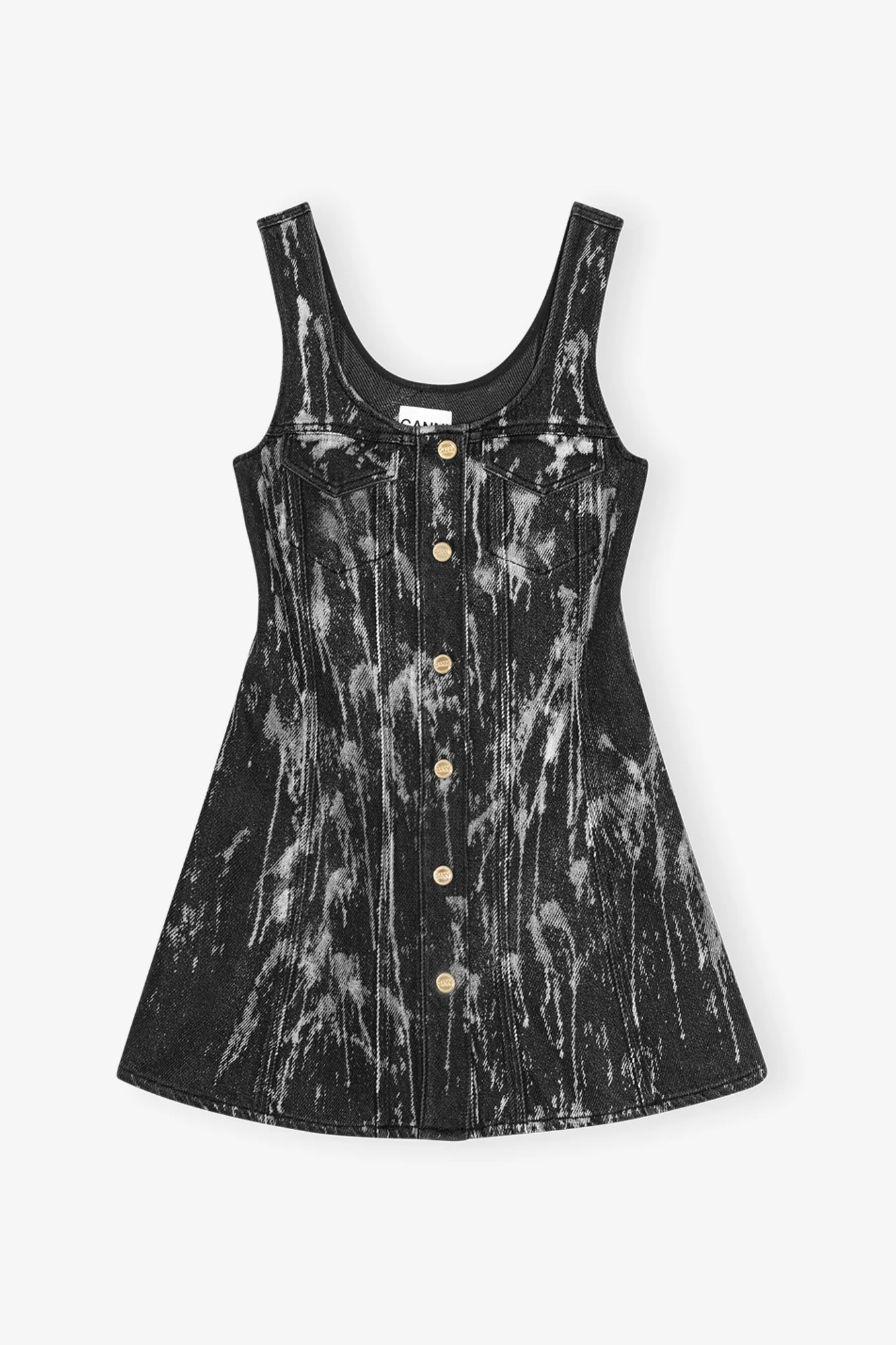 Heavy Denim Mini Dress | Washed Black/Black