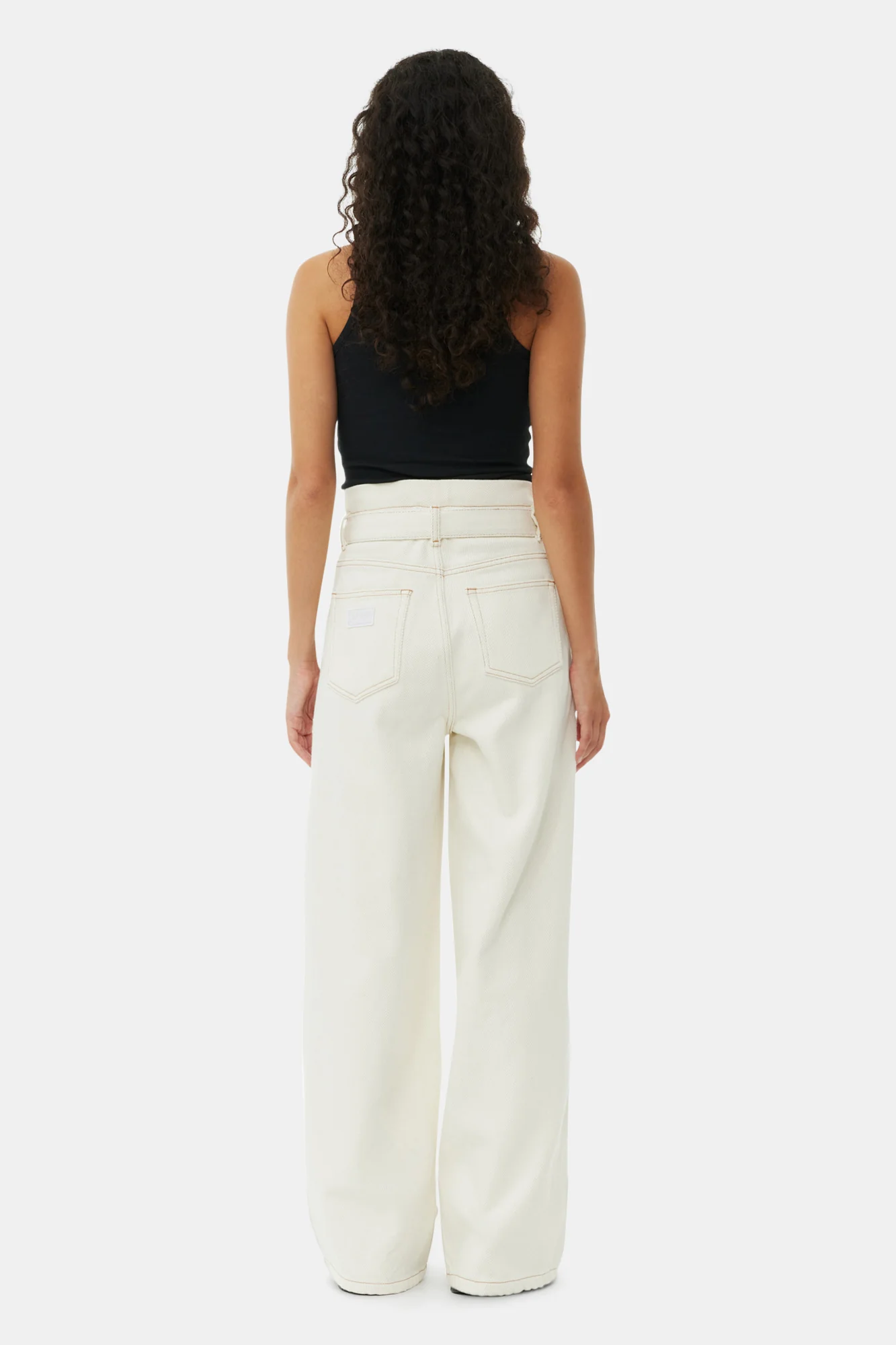 Heavy Denim Paperbag Jeans | Egret - Image 6