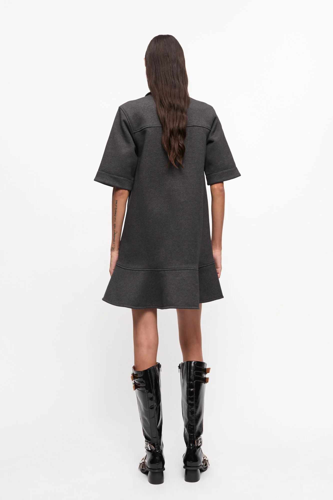 Heavy Fleece Mini Dress | Phantom - Image 4
