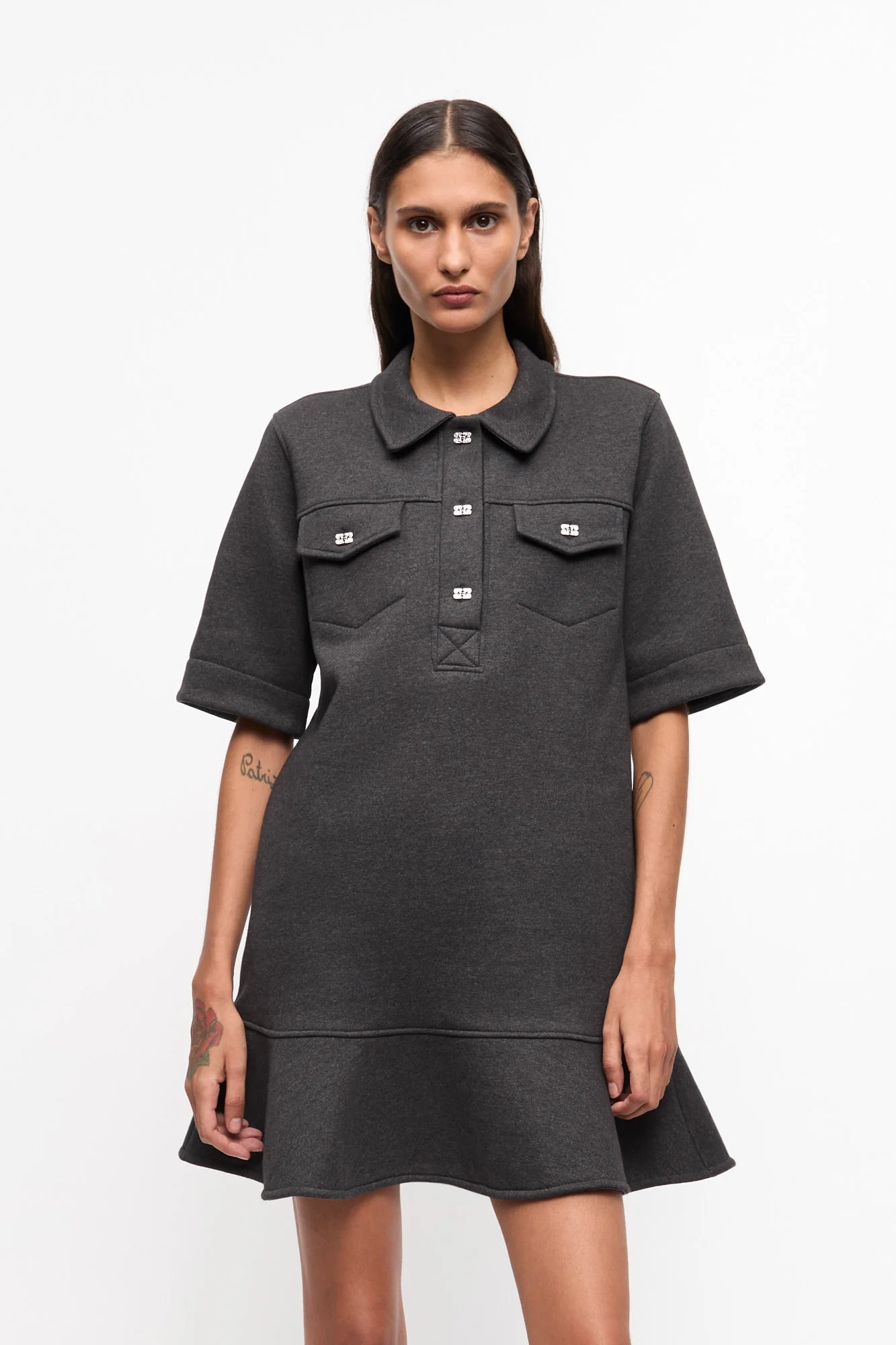 Heavy Fleece Mini Dress | Phantom - Image 5