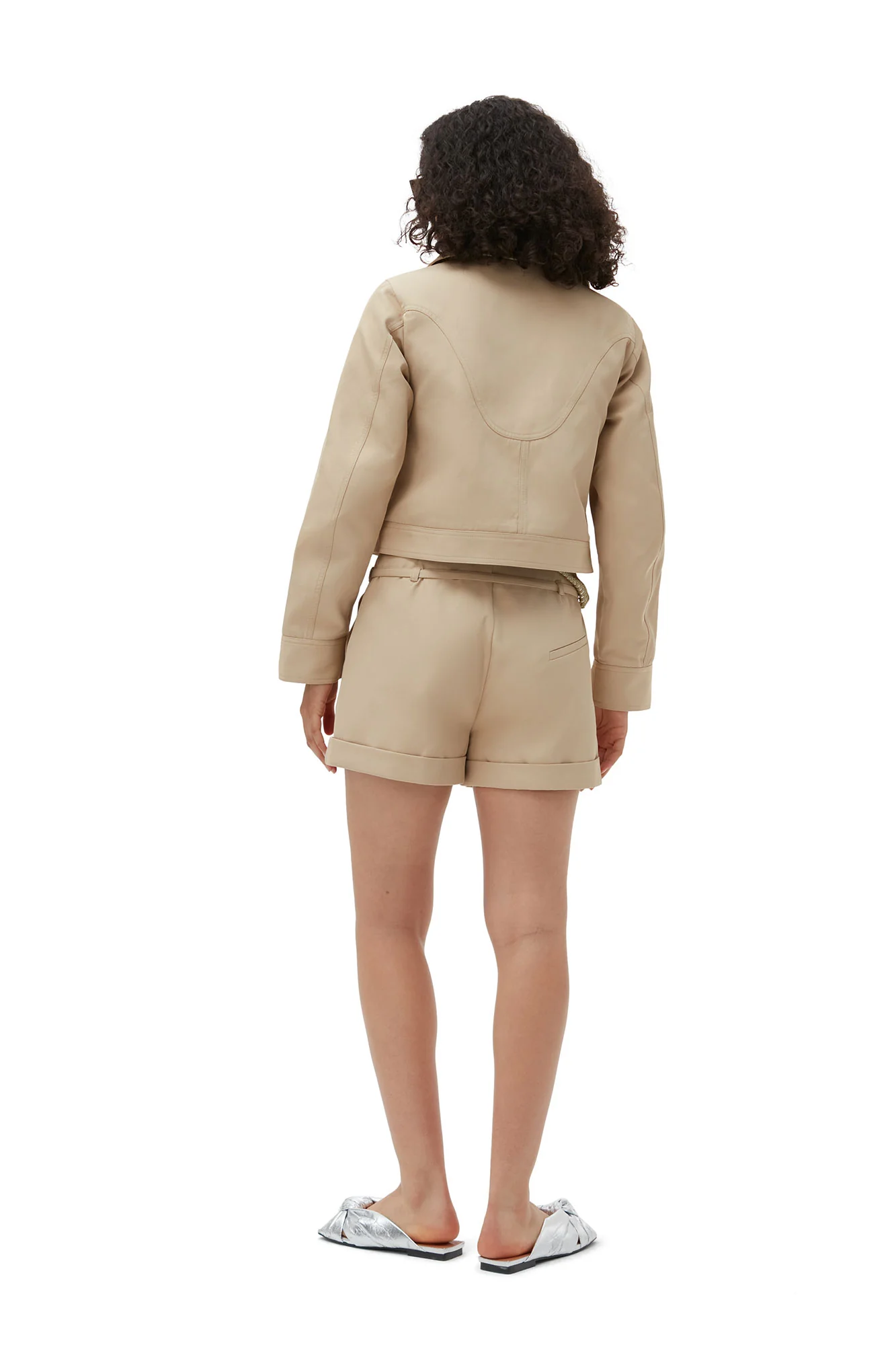 Heavy Twill Belt Shorts | Pale Khaki - Image 4