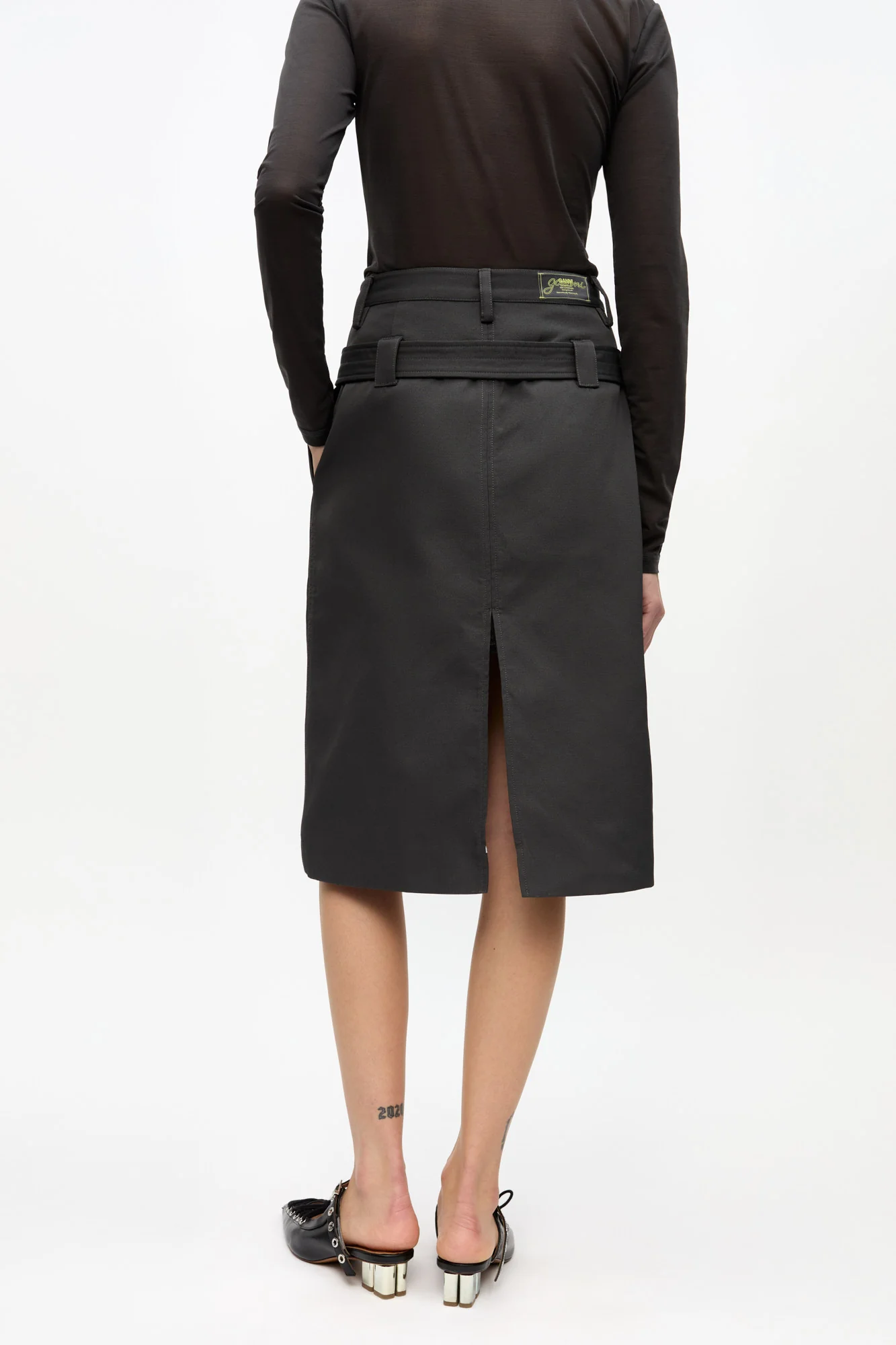 Heavy Twill Midi Skirt | Phantom - Image 5