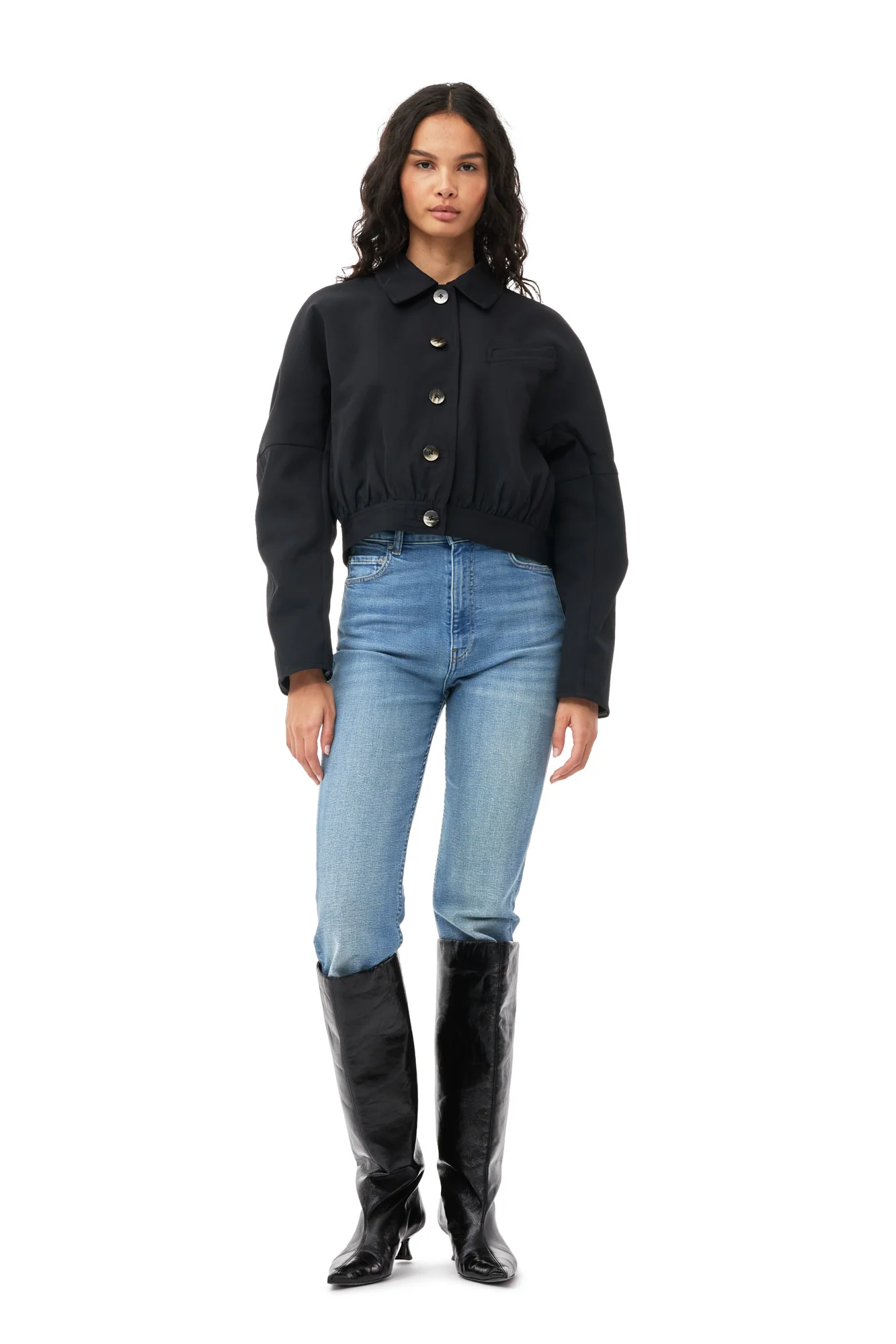 Heavy Twill Short Jacket | Black - Image 4