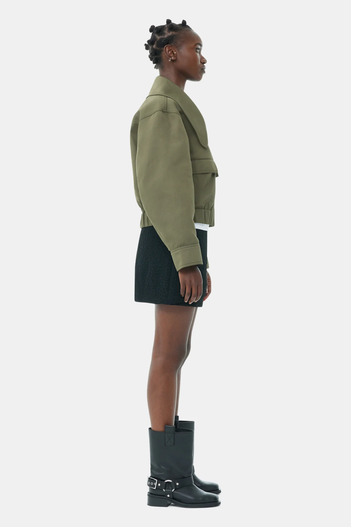Heavy Twill Wide Collar Short Jacket | Kalamata - Image 5