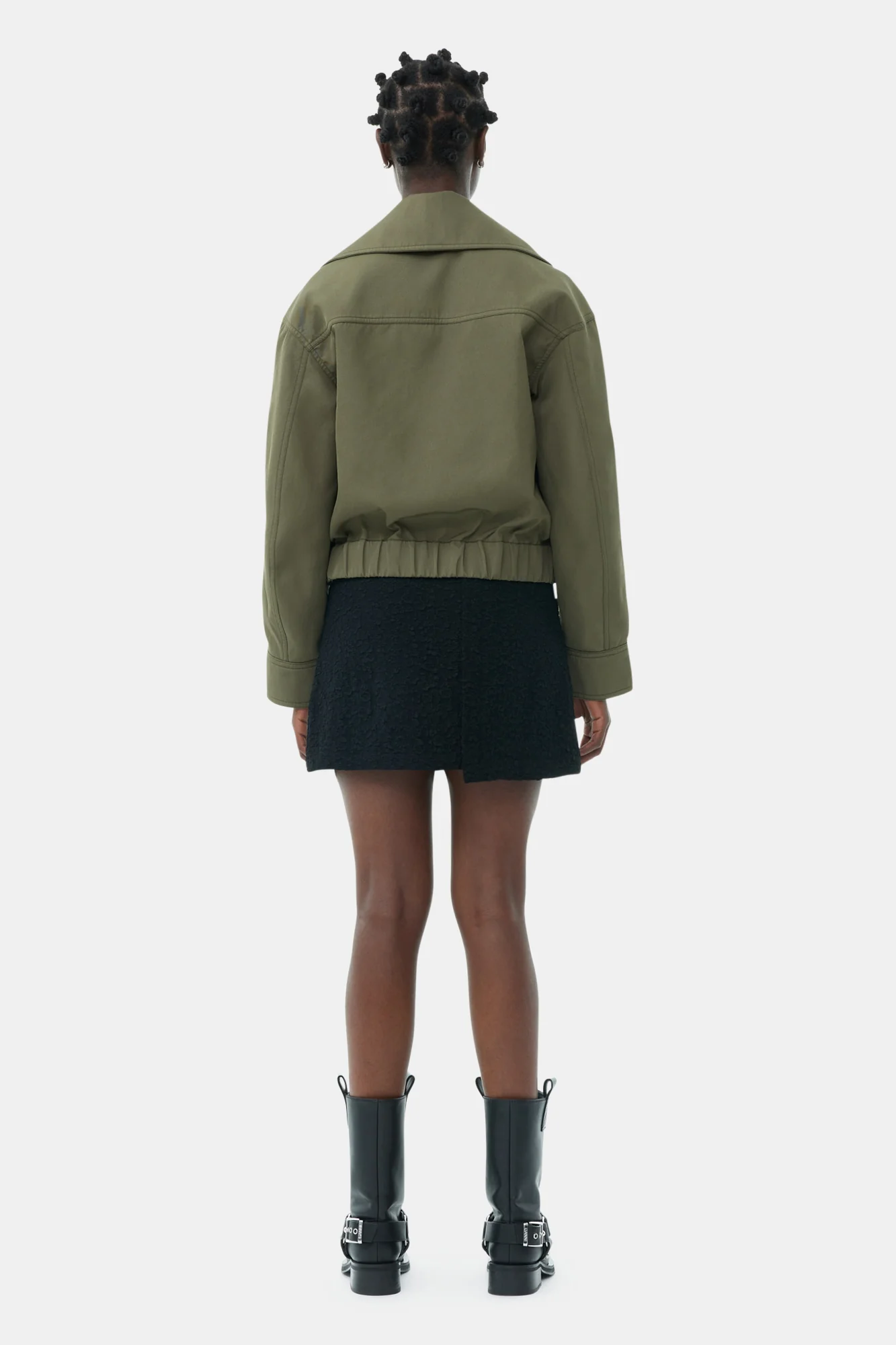 Heavy Twill Wide Collar Short Jacket | Kalamata - Image 6