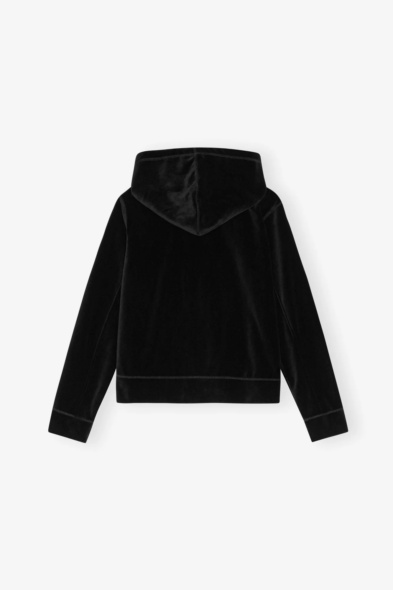 Heavy Velour Zip Hoodie | Black - Image 2