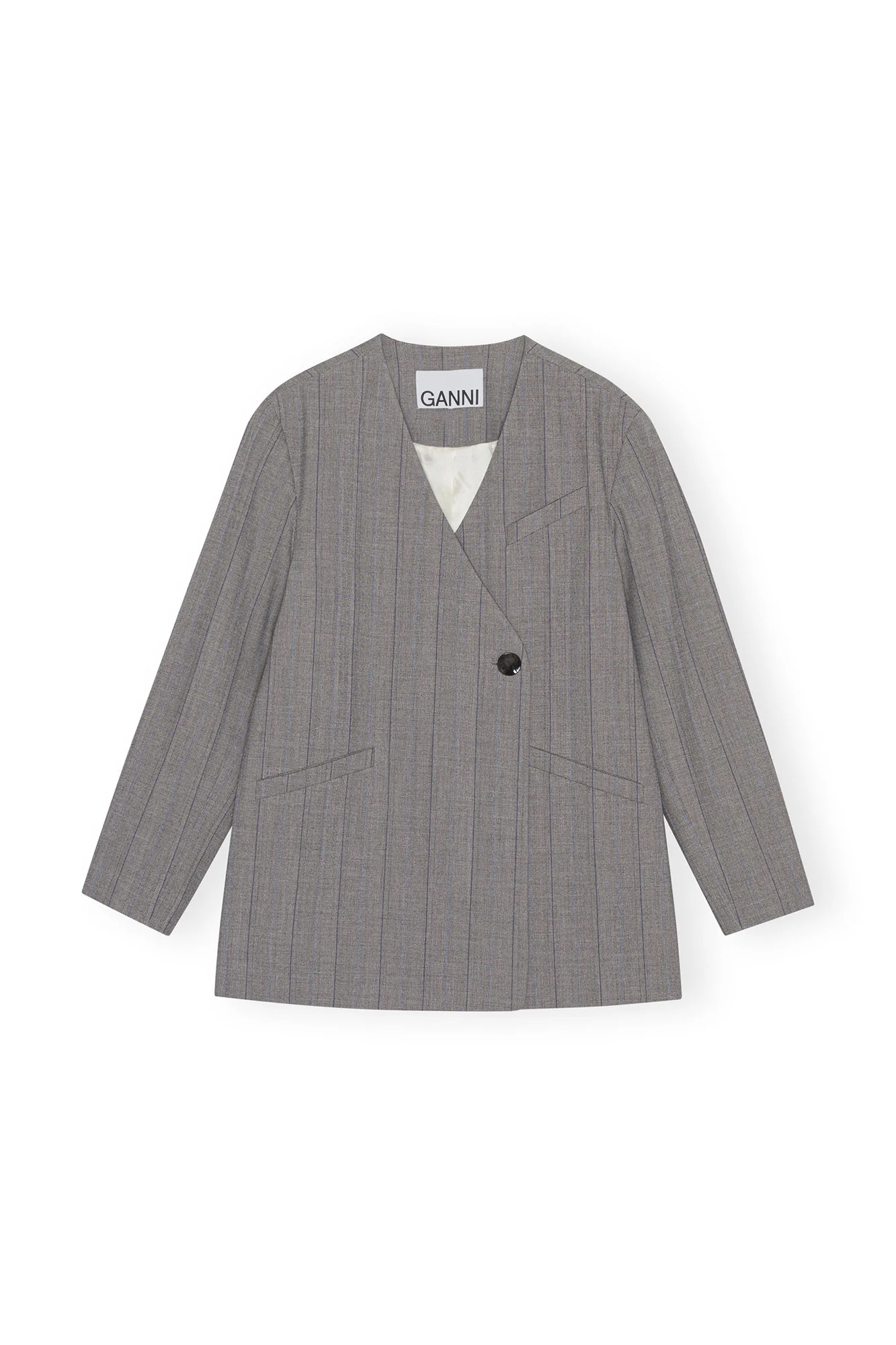 Herringbone Suiting Blazer | Frost Gray