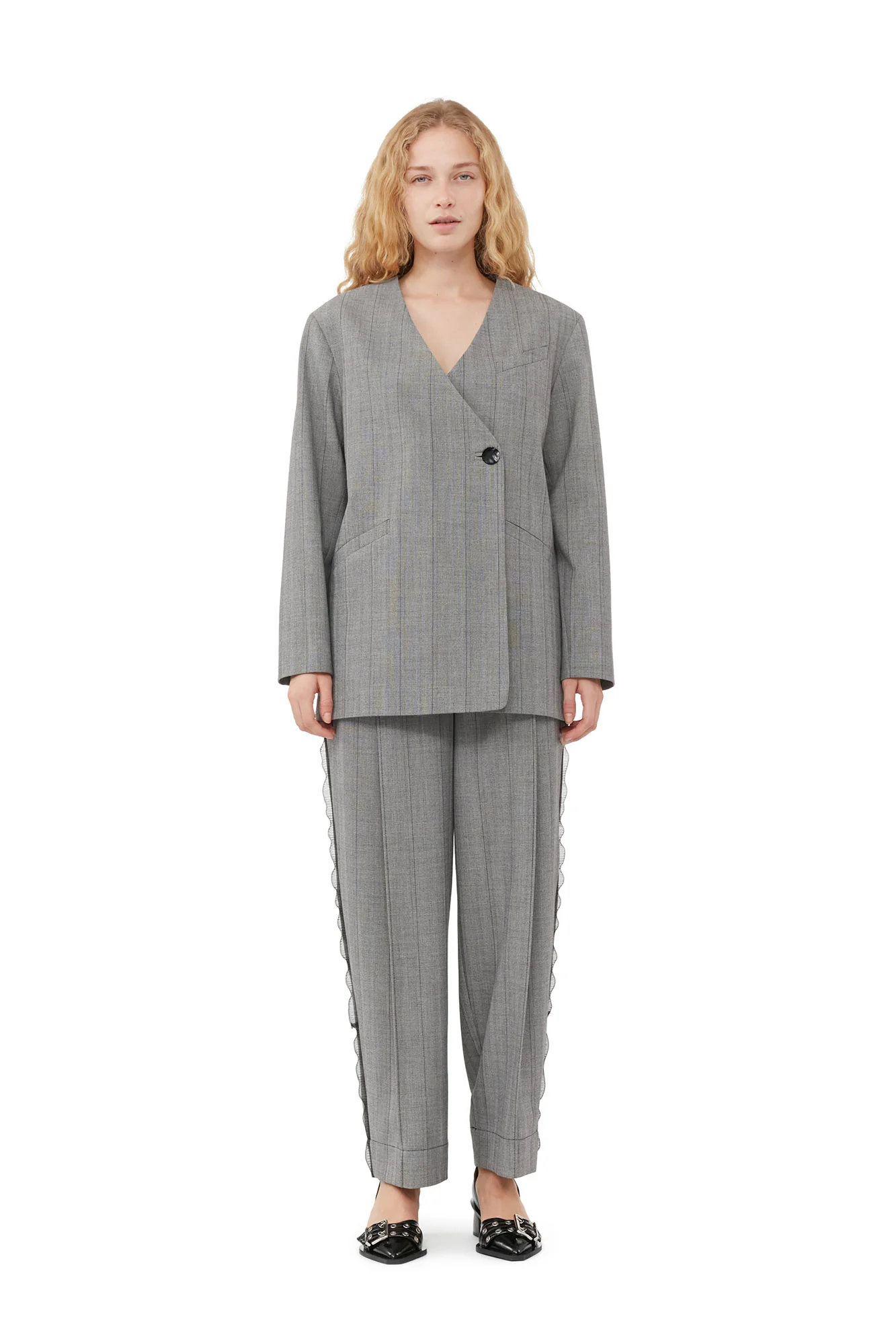 Herringbone Suiting Blazer | Frost Gray - Image 3