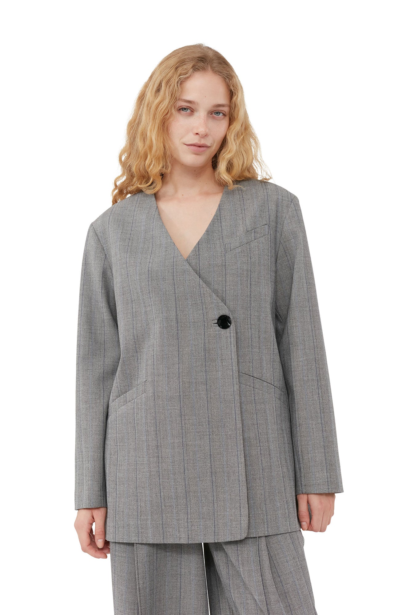 Herringbone Suiting Blazer | Frost Gray - Image 6