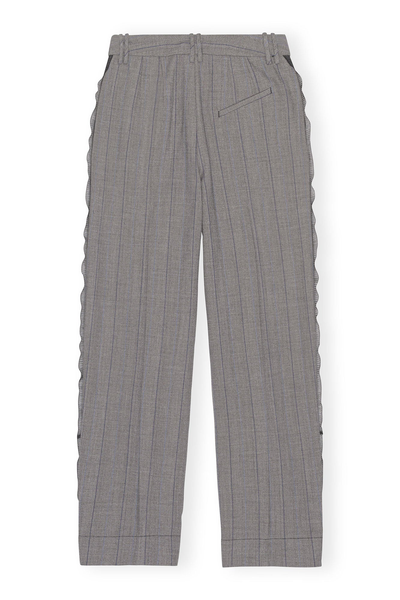 Herringbone Suiting Pleated Trousers | Frost Gray - Image 2