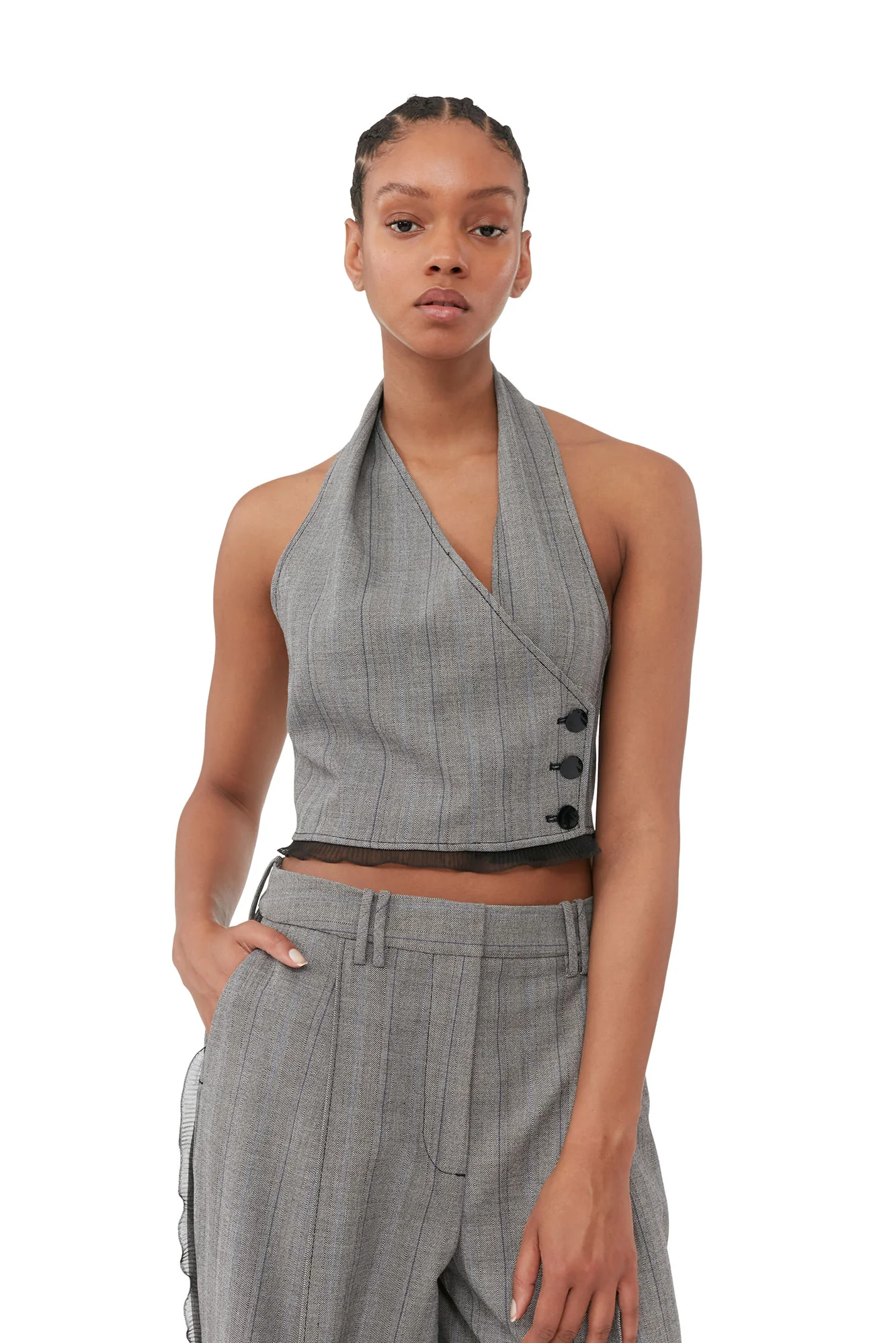 Herringbone Suiting Vest | Frost Gray - Image 6