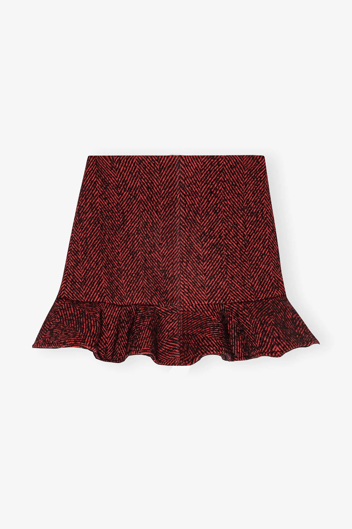 Herringbone Wool Mini Skirt | Winery - Image 2