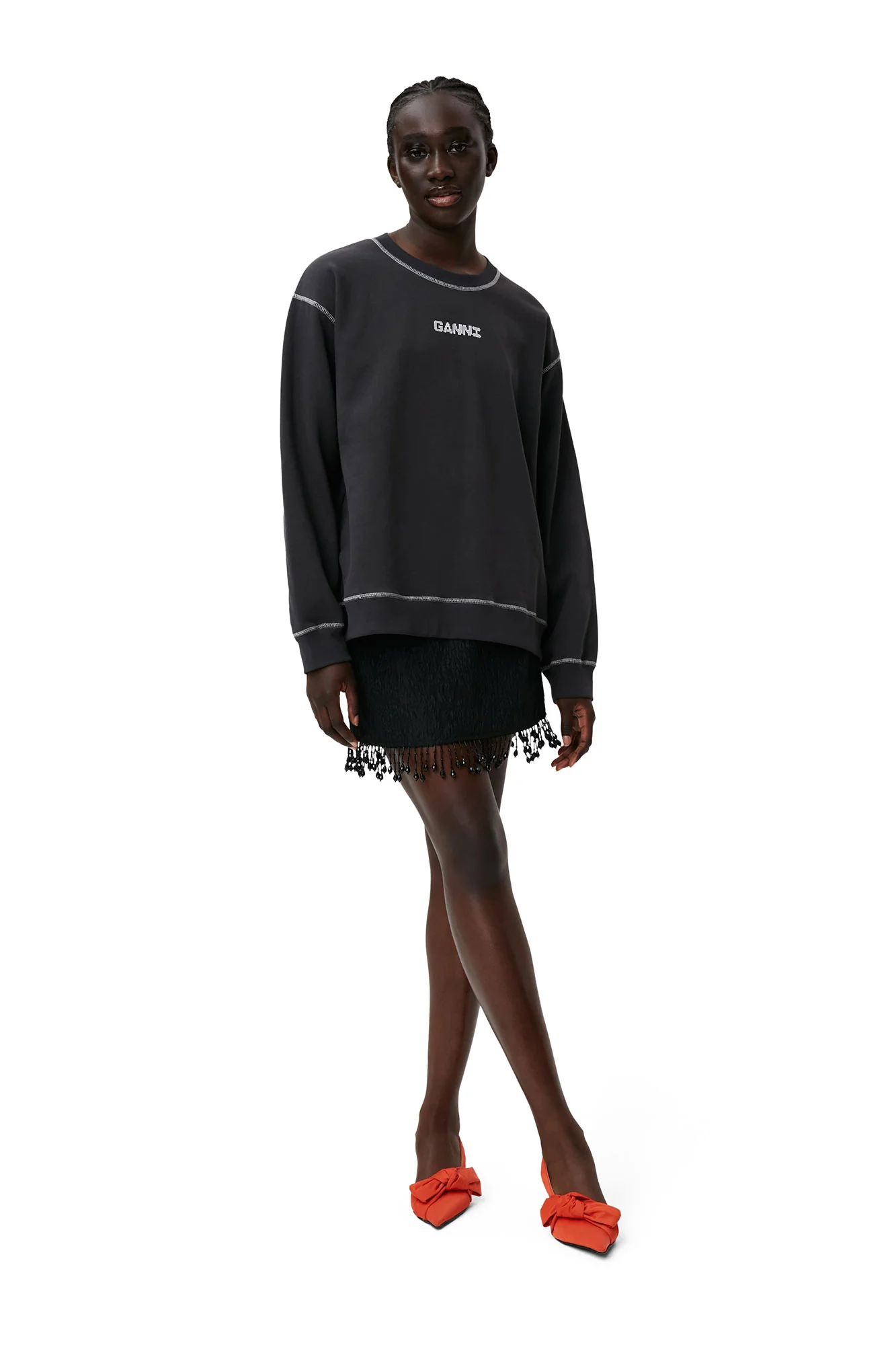 Isoli Dark Rose Relaxed Sweatshirt | Phantom - Image 3