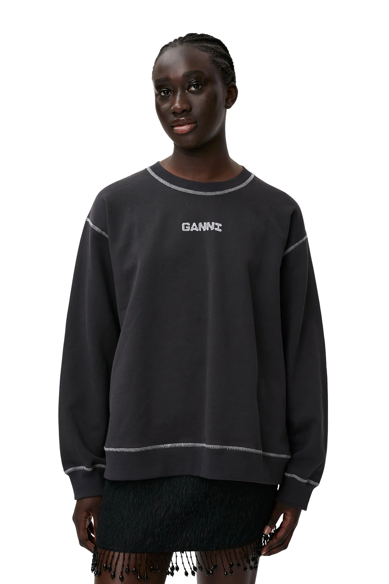 Isoli Dark Rose Relaxed Sweatshirt | Phantom - Image 5