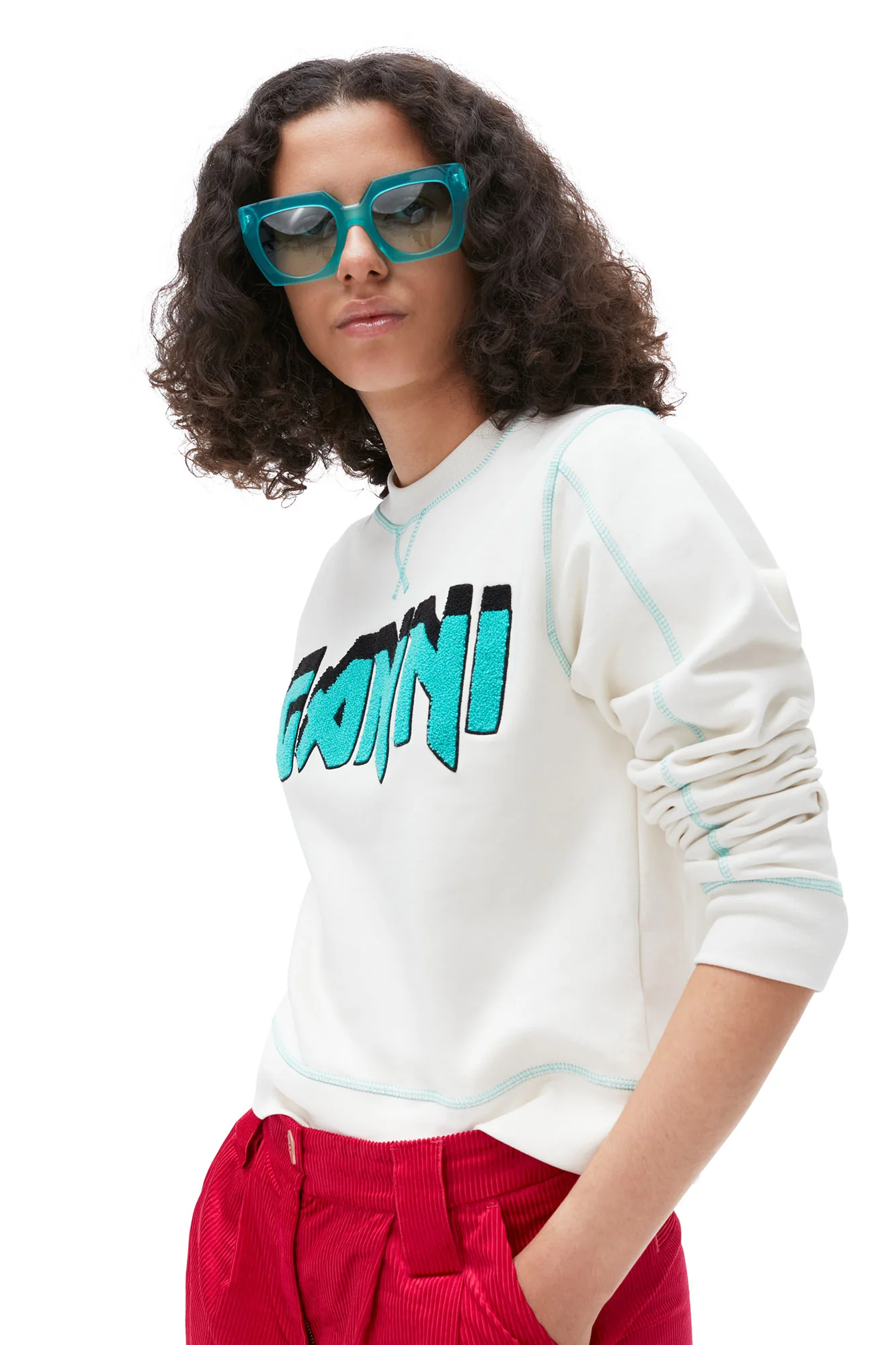 Isoli Ganni Rock Sweatshirt | Egret - Image 5