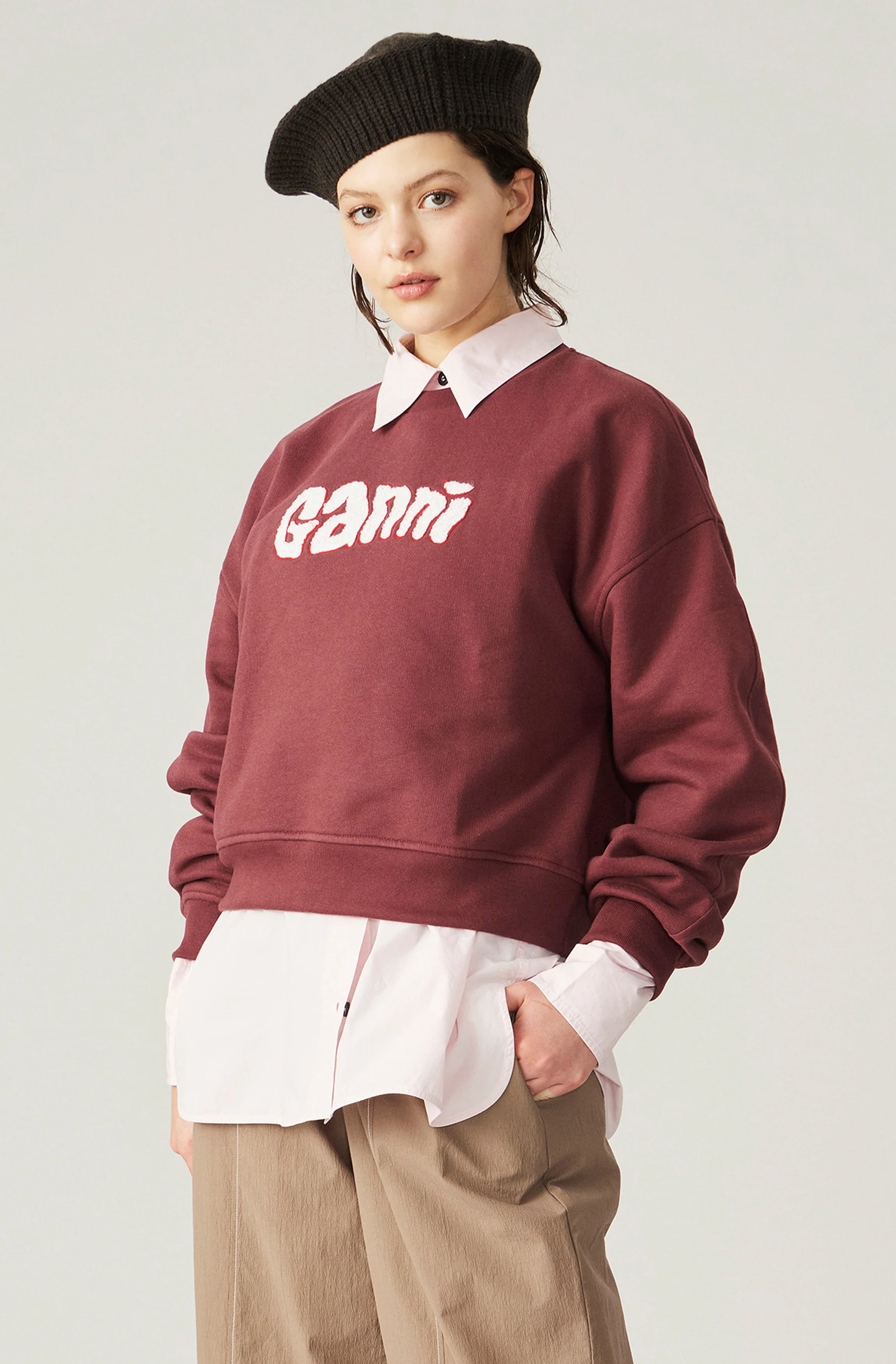 Isoli Logo Sweatshirt | Merlot - Image 2
