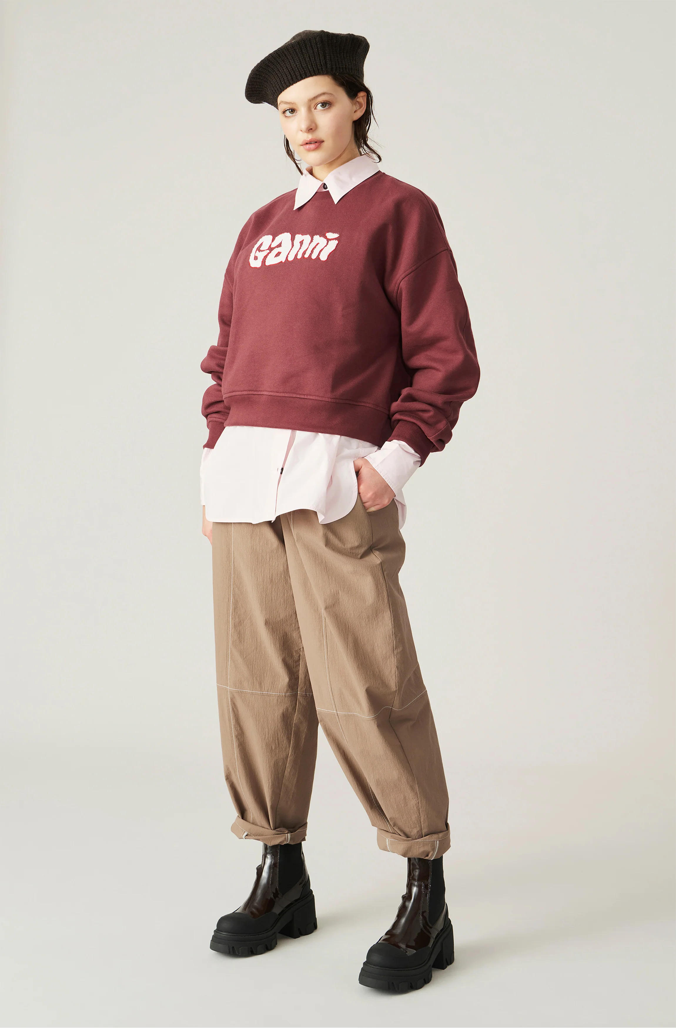 Isoli Logo Sweatshirt | Merlot - Image 3