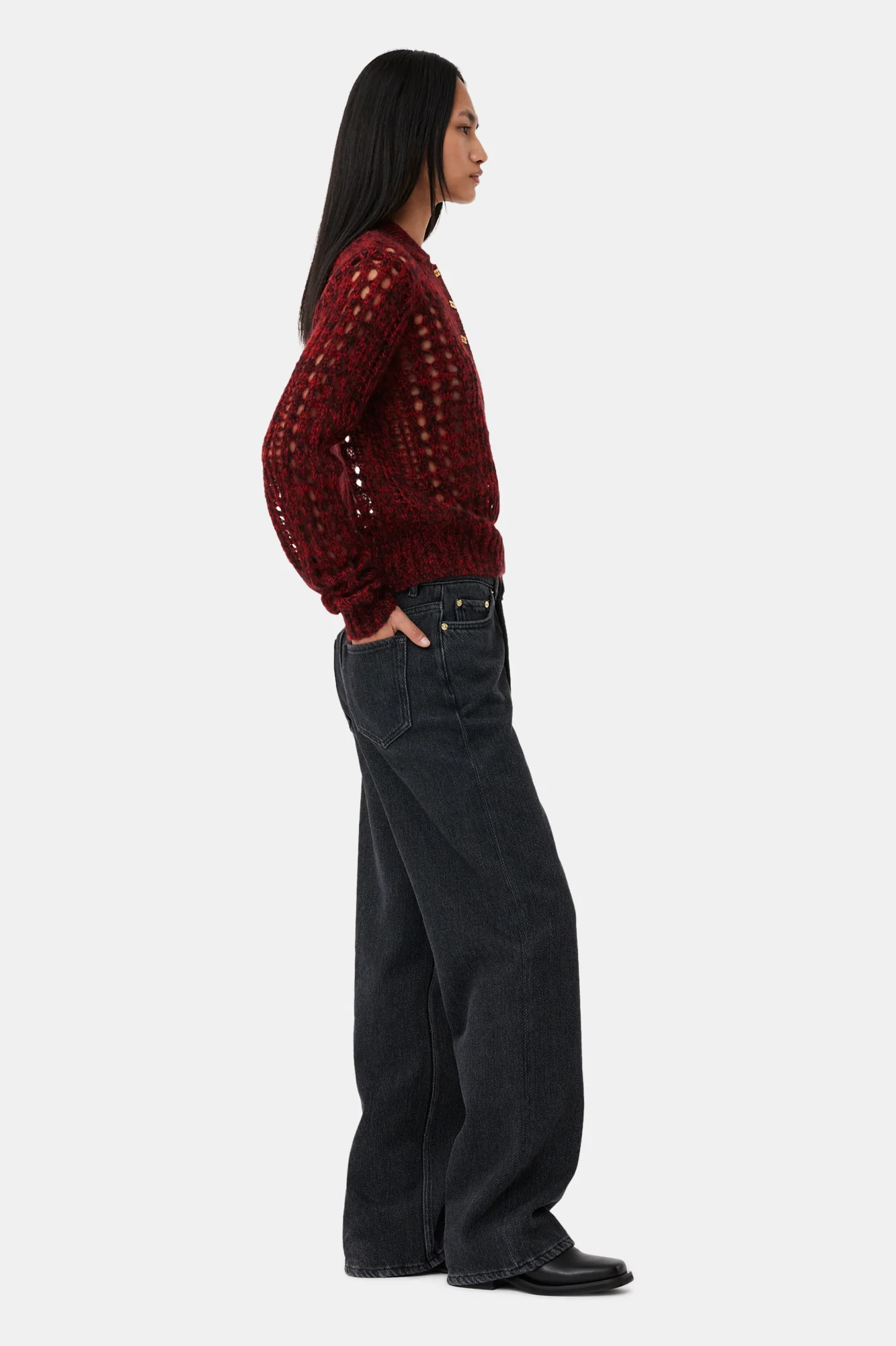 Izey Drawstring Jeans | Washed Black/Black - Image 5
