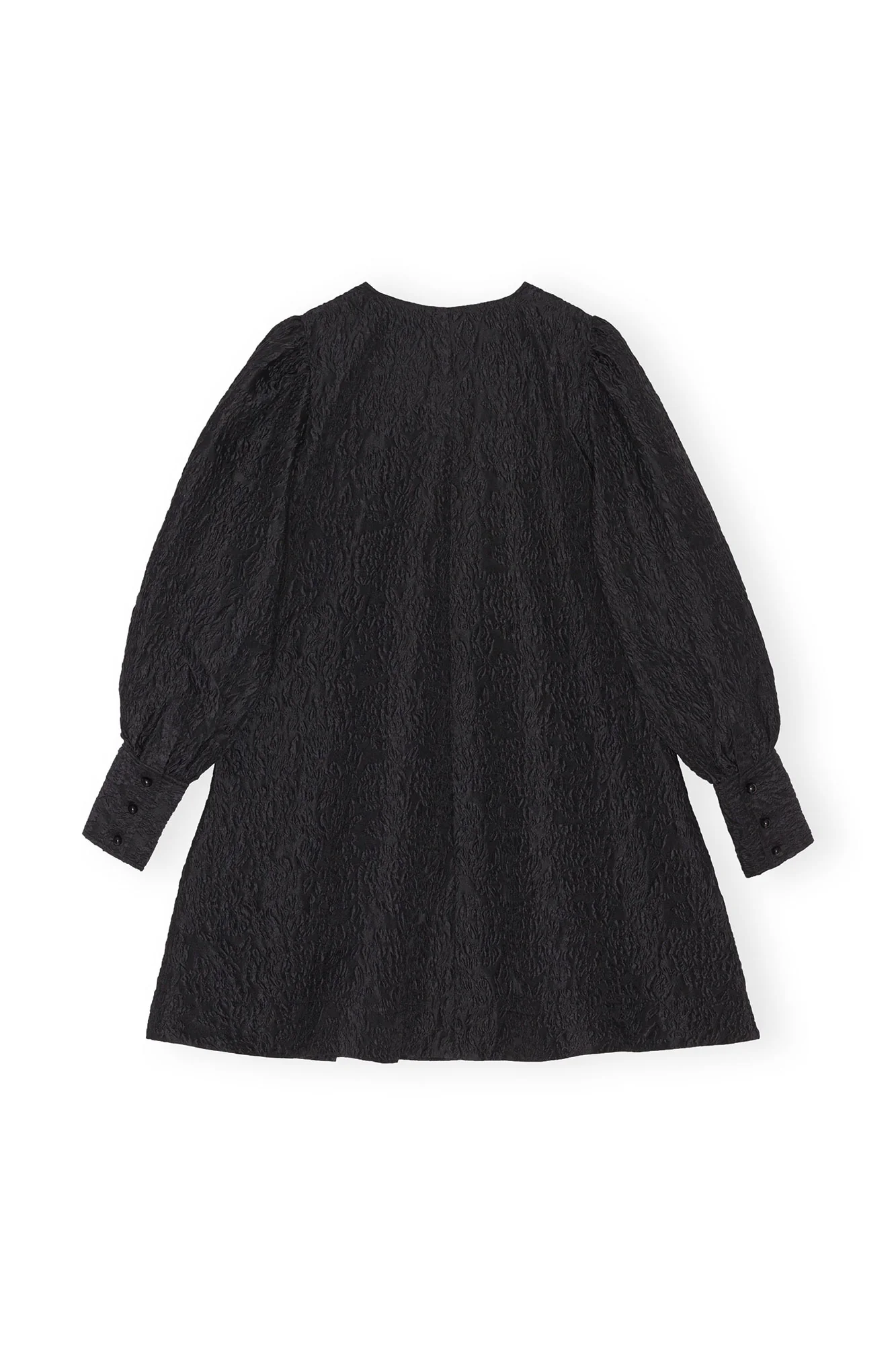 Jacquard Organza A-shaped Mini Dress | Black - Image 3