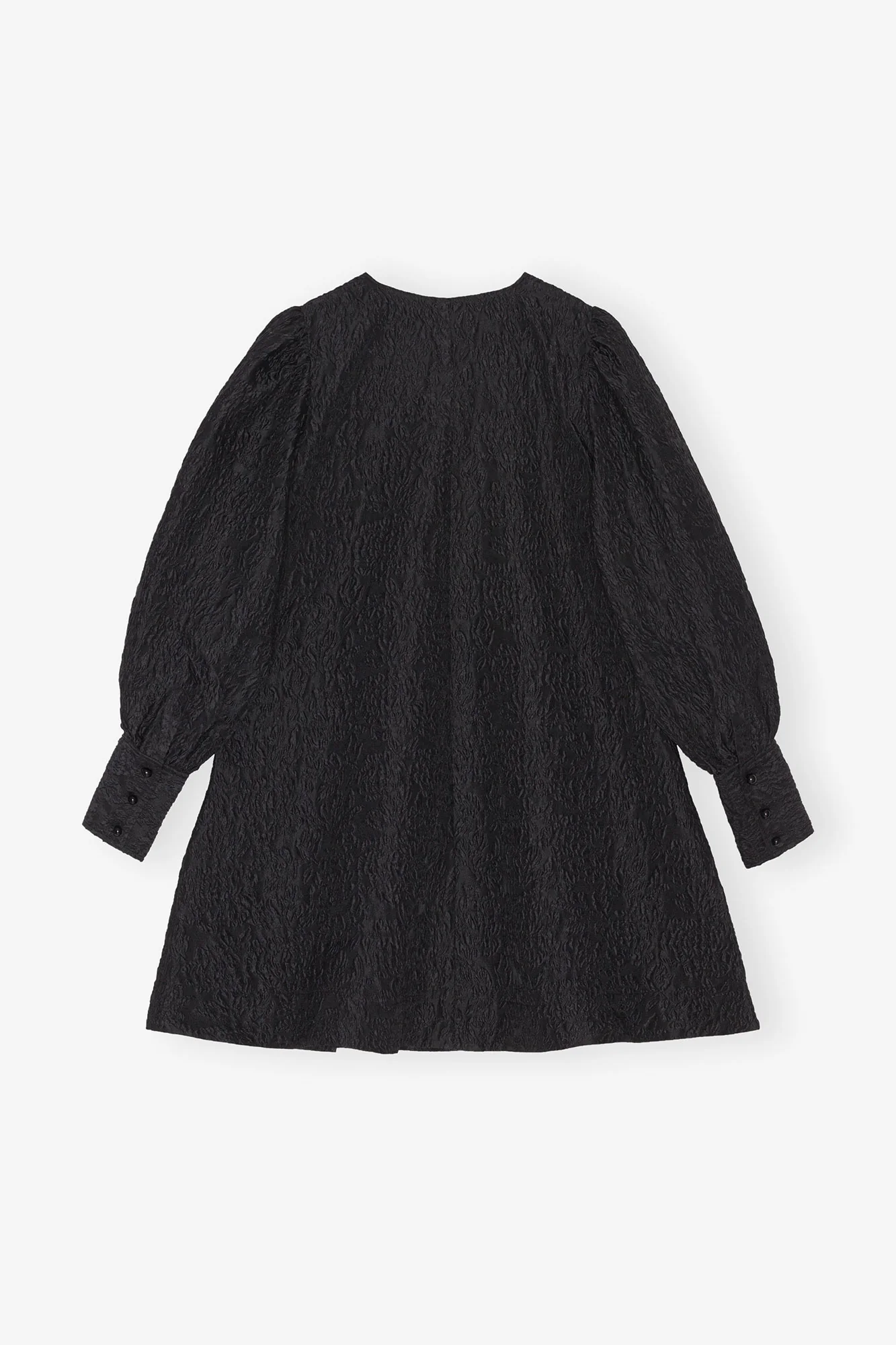 Jacquard Organza A-shaped Mini Dress | Black - Image 4