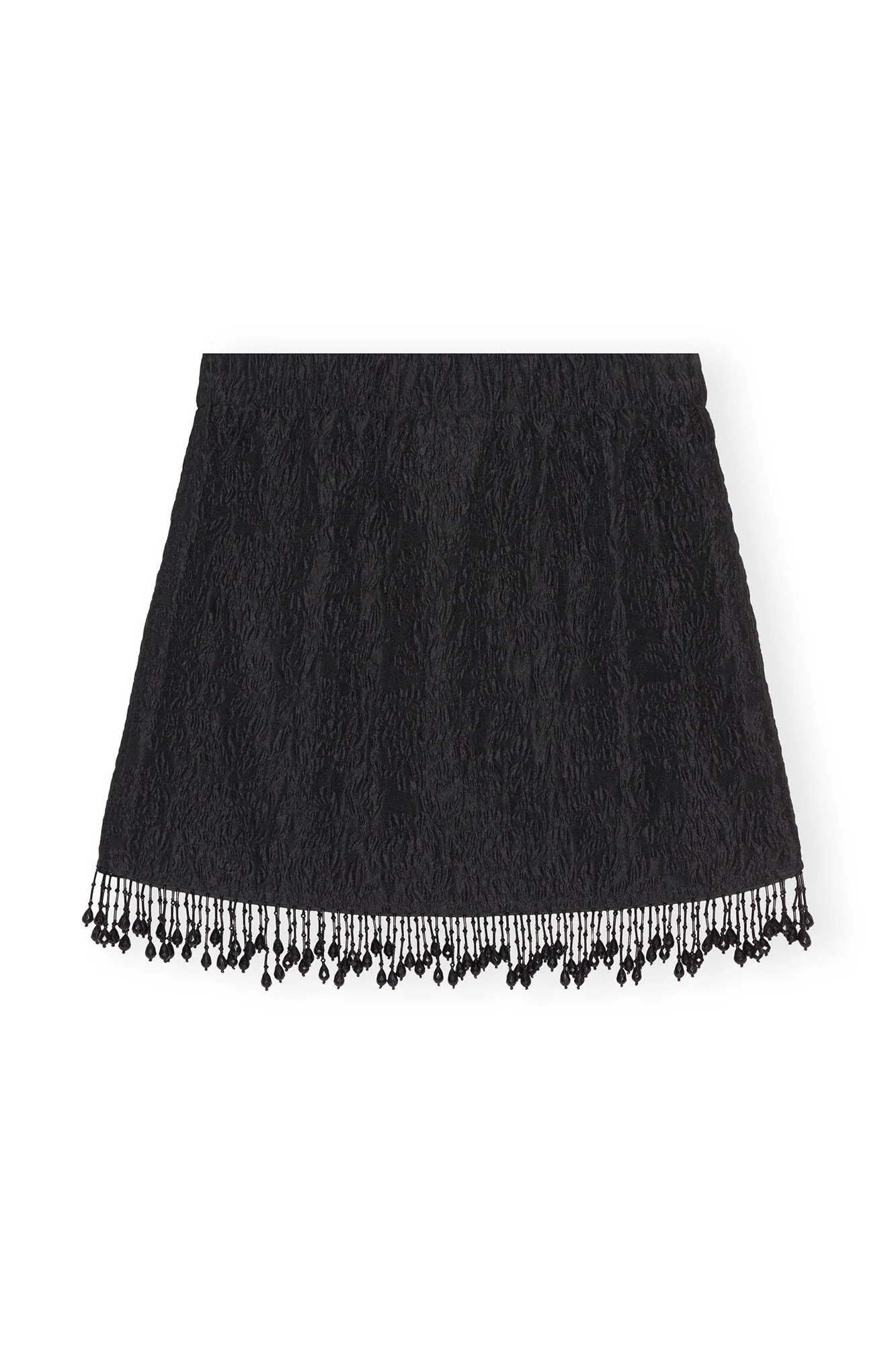 Jacquard Organza Bead Fringe Mini Skirt | Black - Image 2