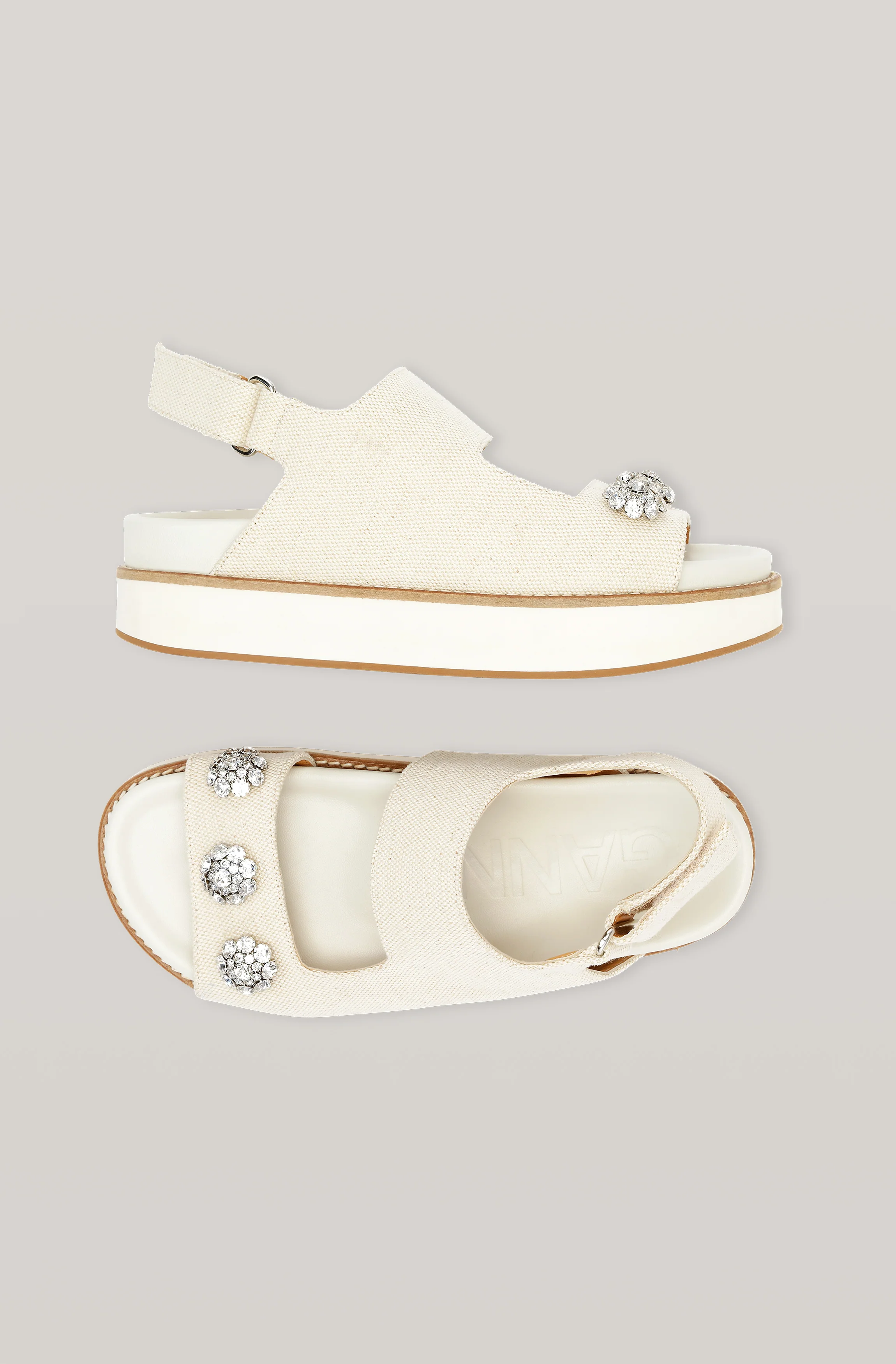Jute Crystal Sandals | Egret - Image 2