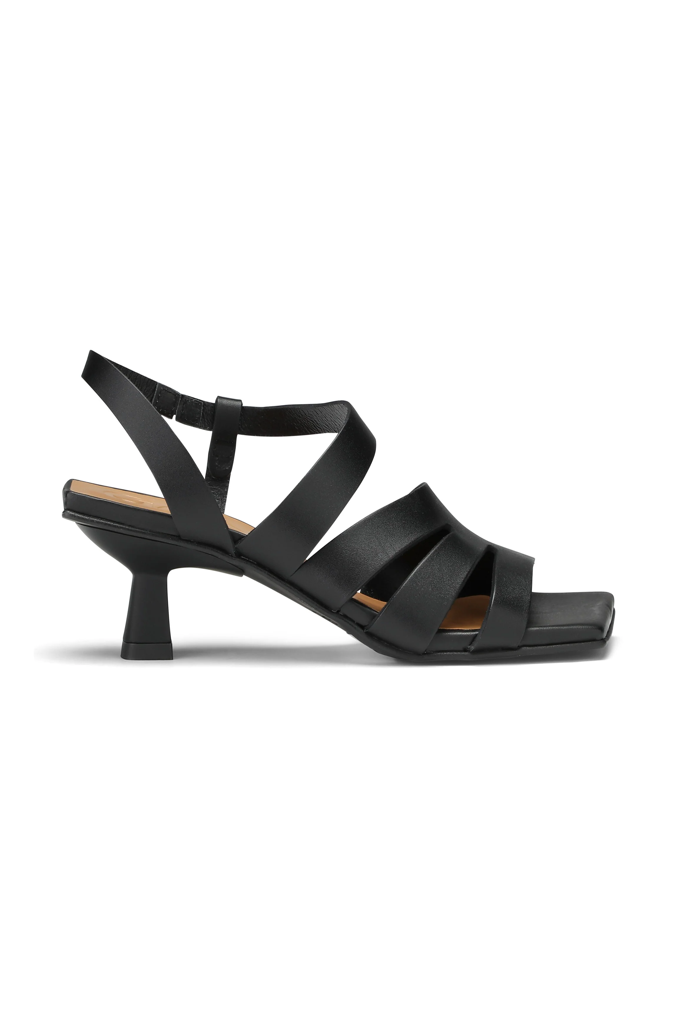 Kitten Heel Strappy Sandals | Black