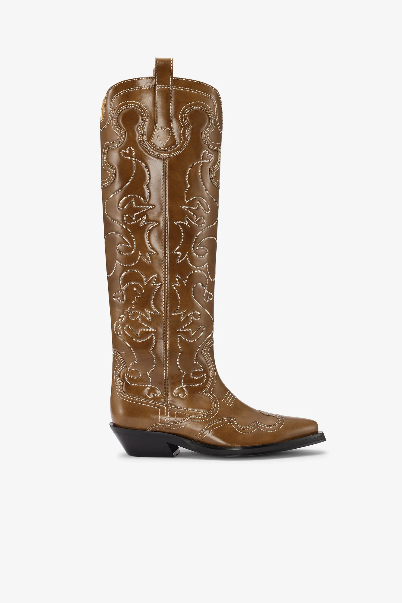 Knee-High Embroidered Western Boots | Tiger's Eye - Image 2