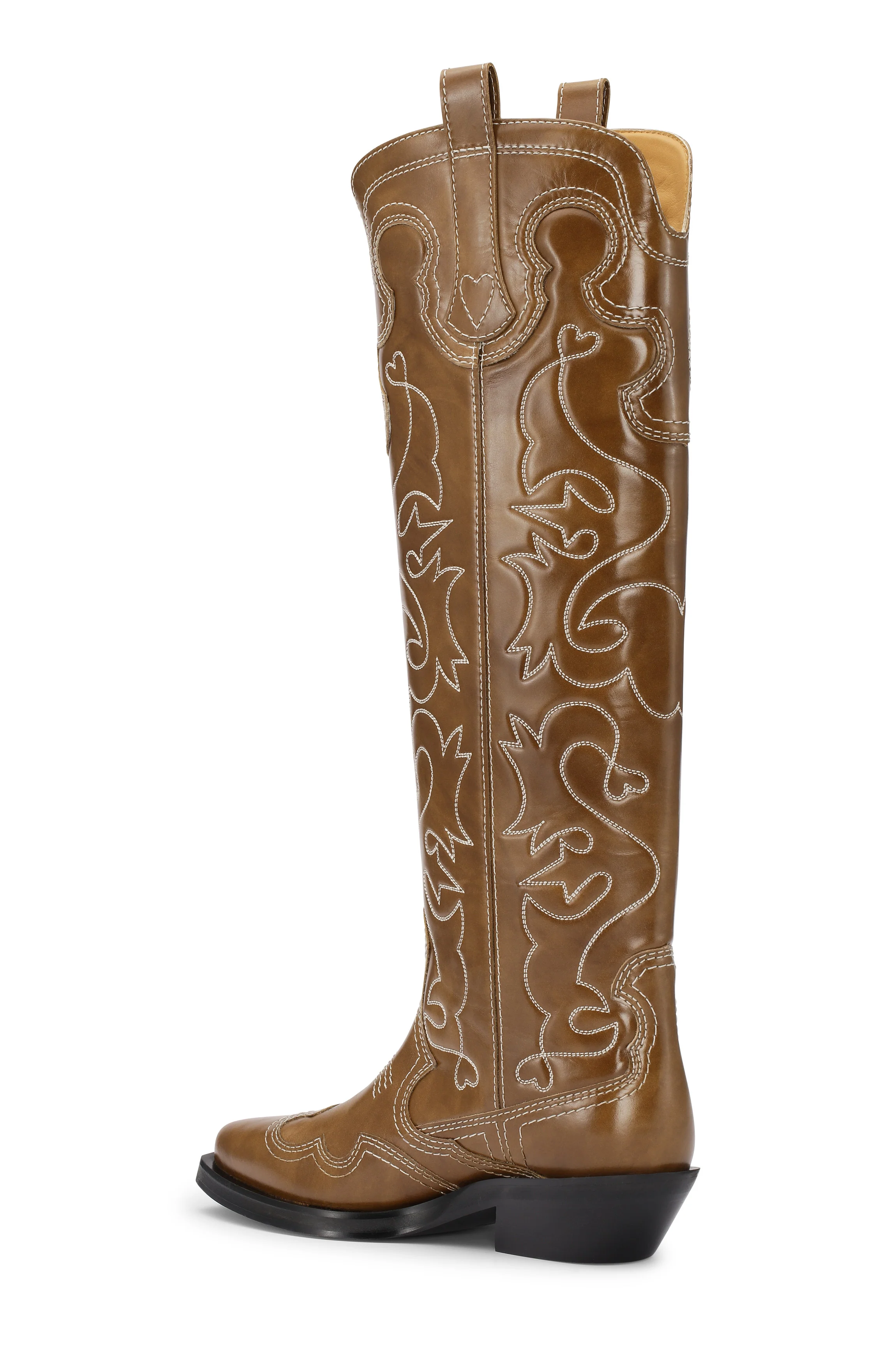 Knee-High Embroidered Western Boots | Tiger's Eye - Image 3