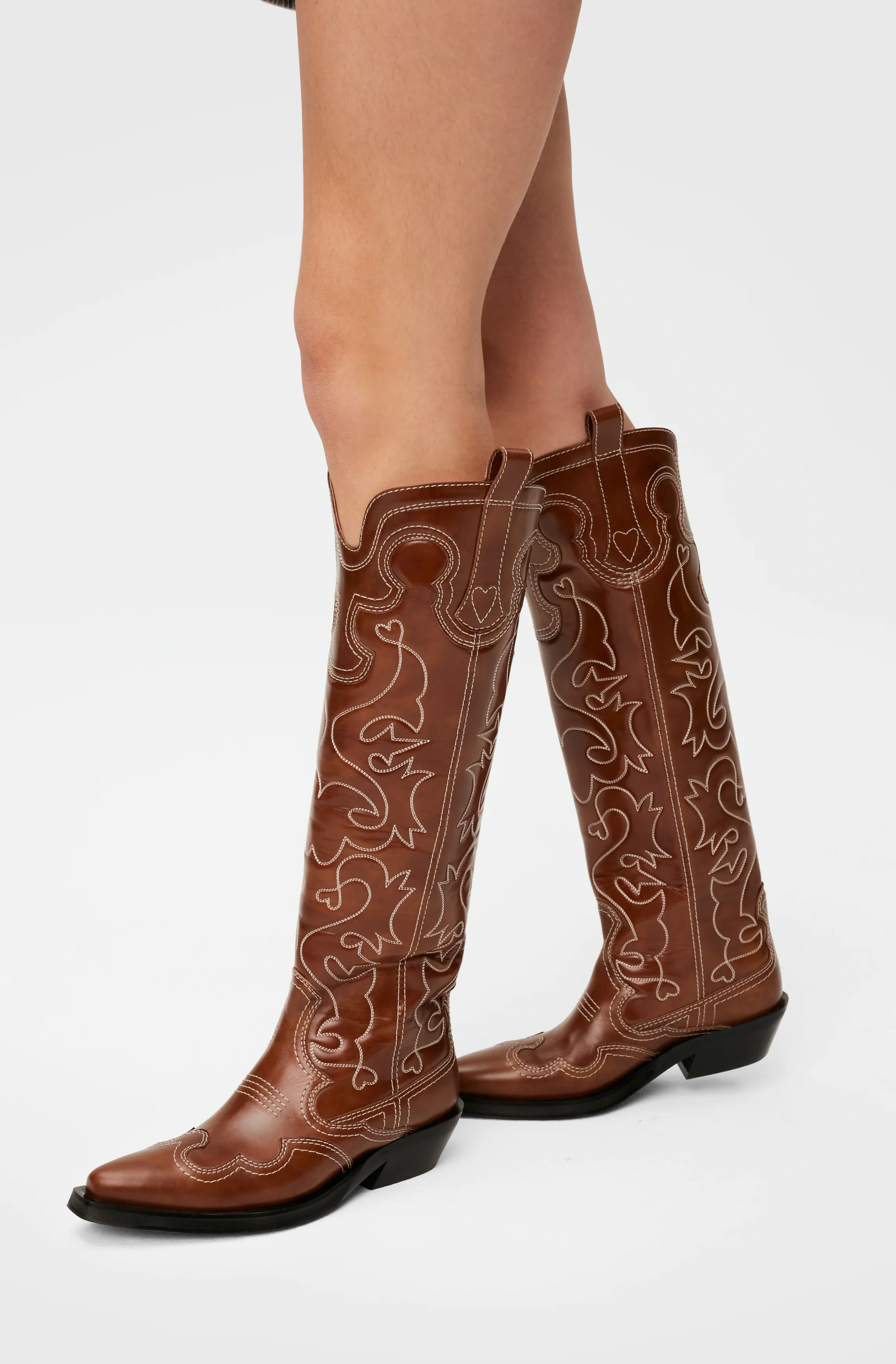 Knee-High Embroidered Western Boots | Tiger's Eye - Image 7