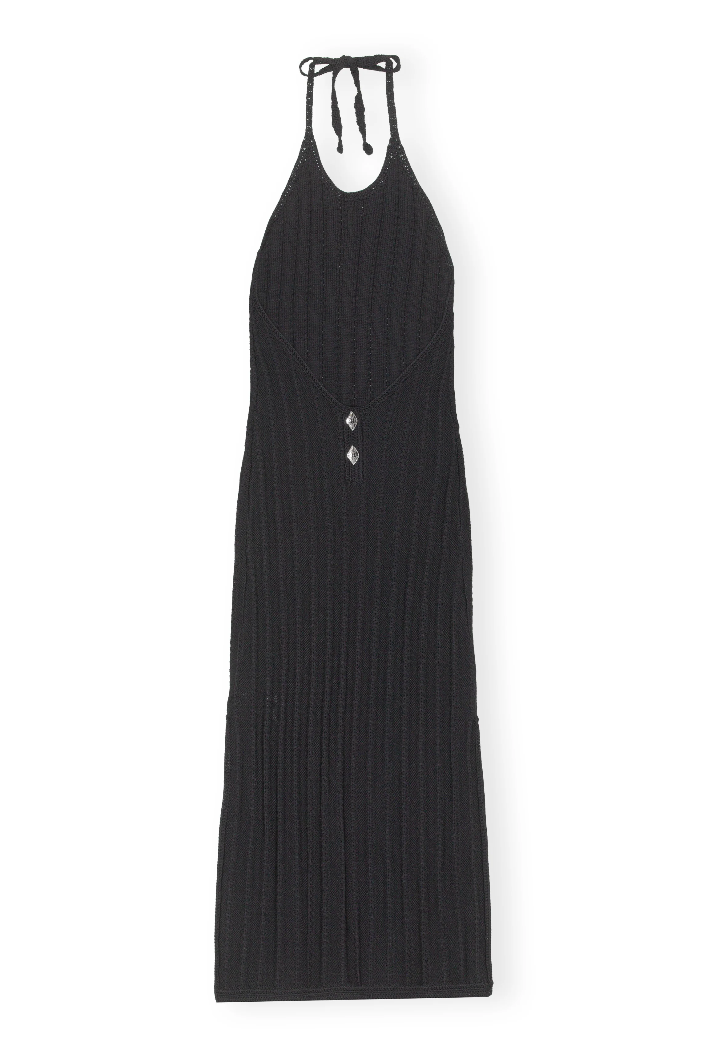 Knit Halter Midi Dress | Black - Image 2