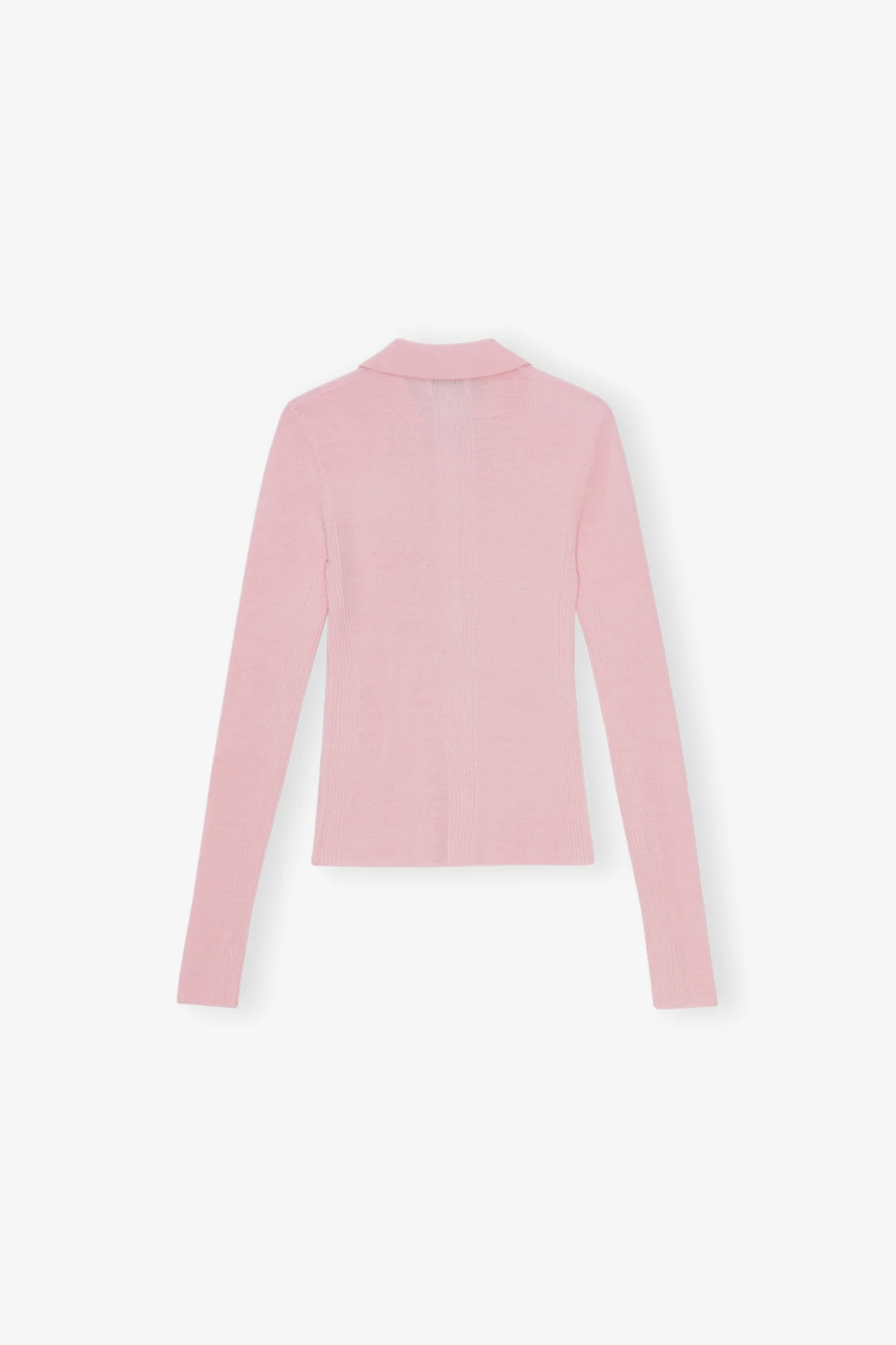 Knitted Polo Shirt | Chalk Pink - Image 2