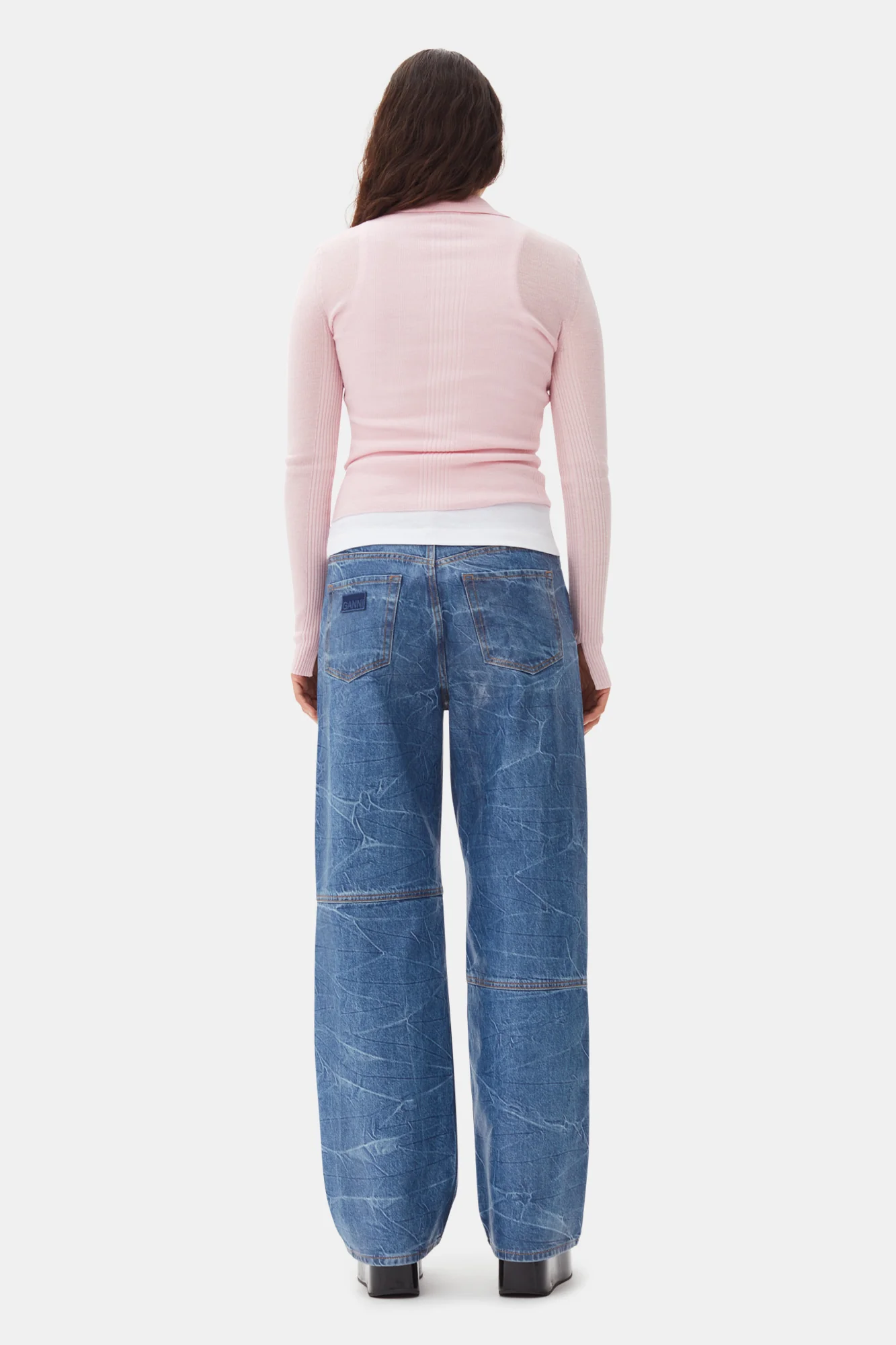 Knitted Polo Shirt | Chalk Pink - Image 6