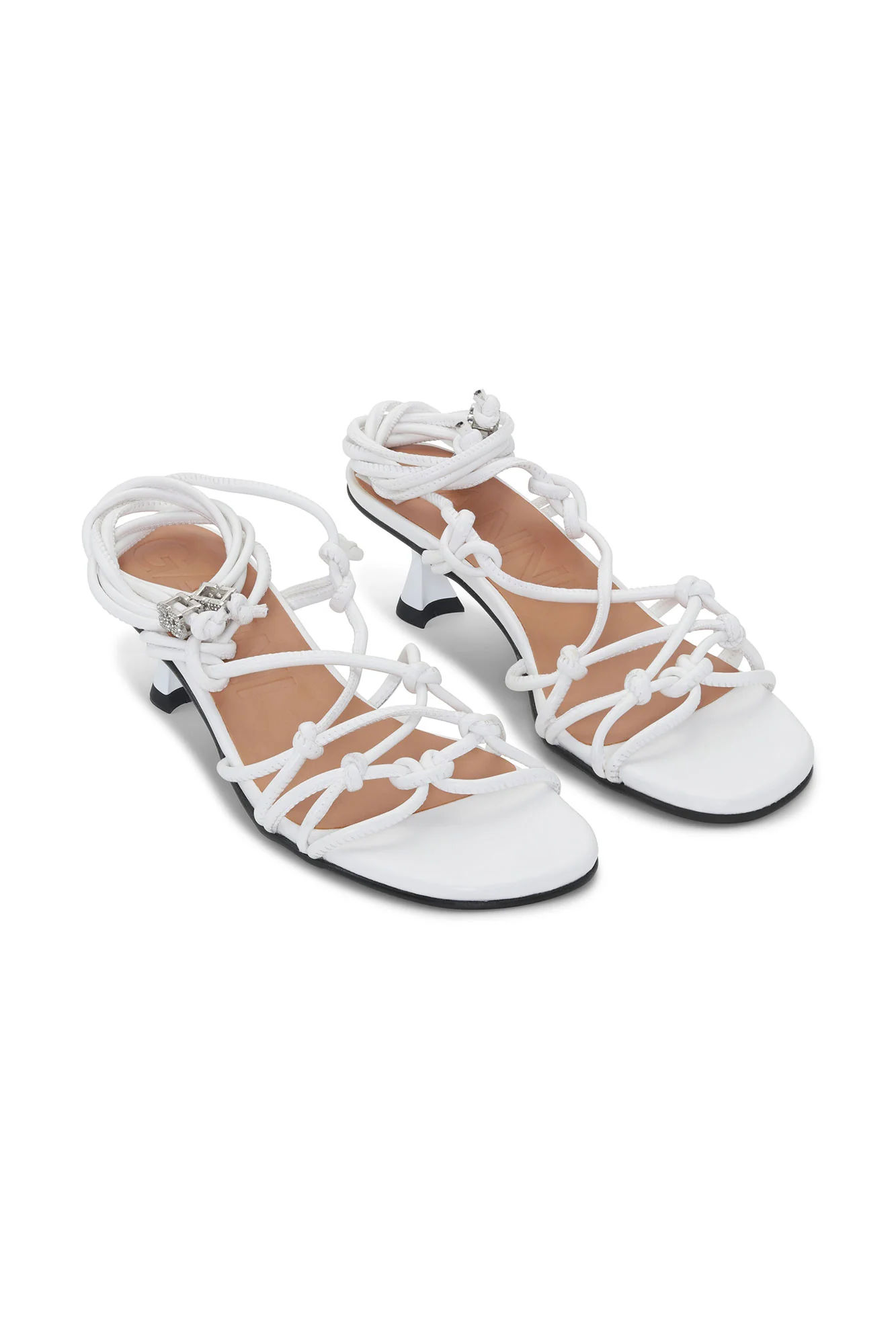 Knots Kitten Heel Sandals | Egret - Image 3