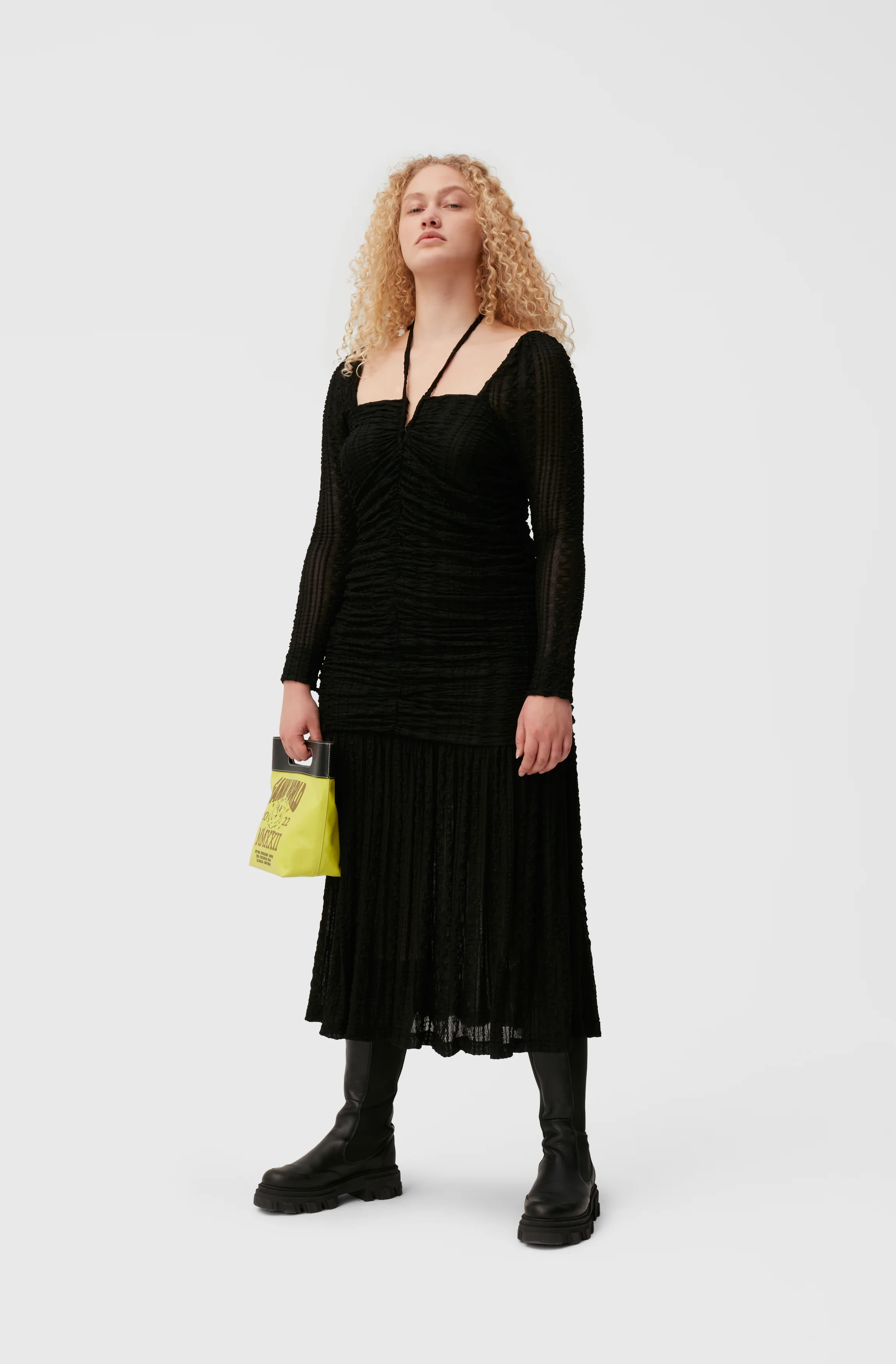 Lace Midi Dress | Black - Image 3