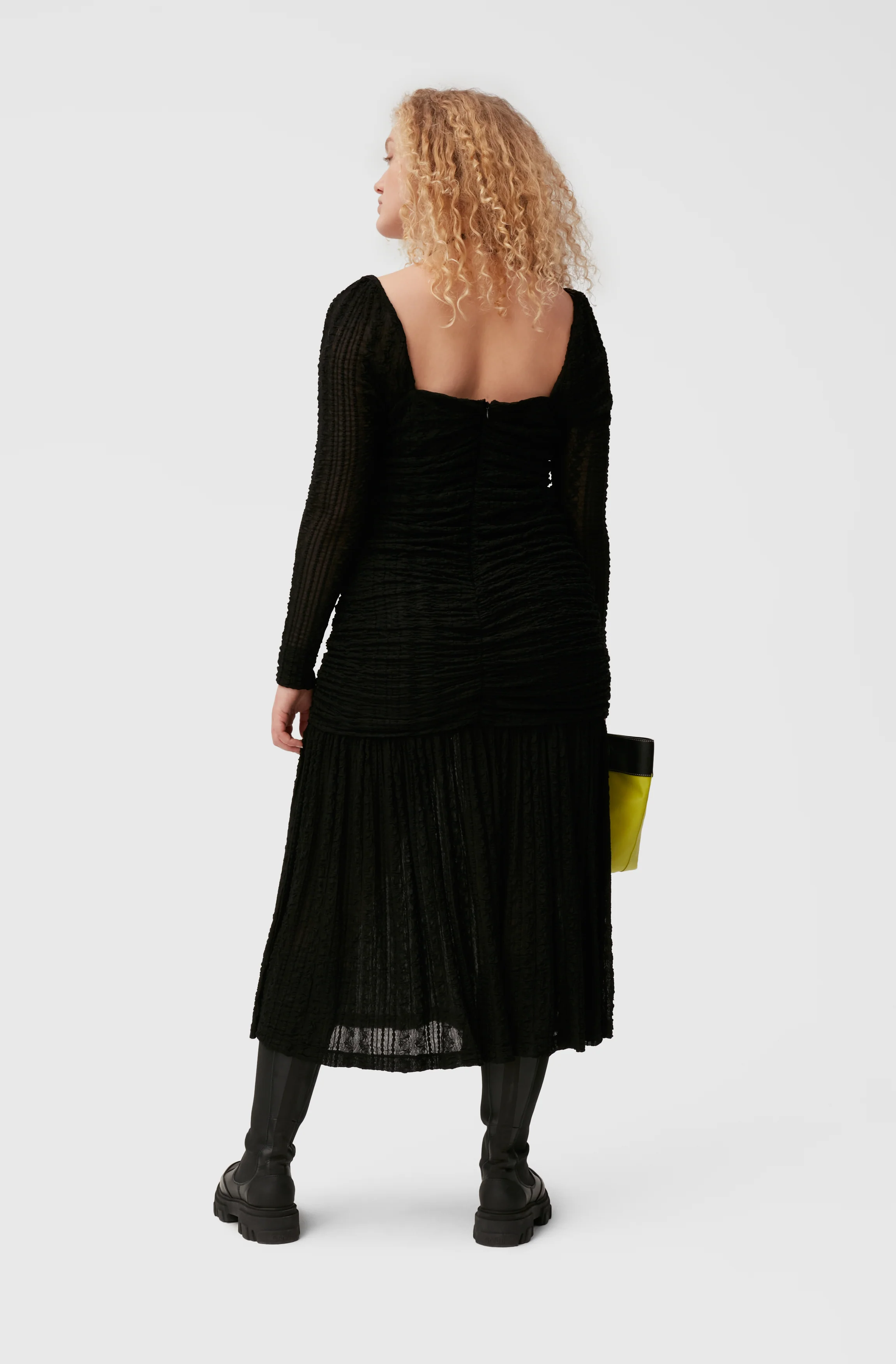 Lace Midi Dress | Black - Image 4