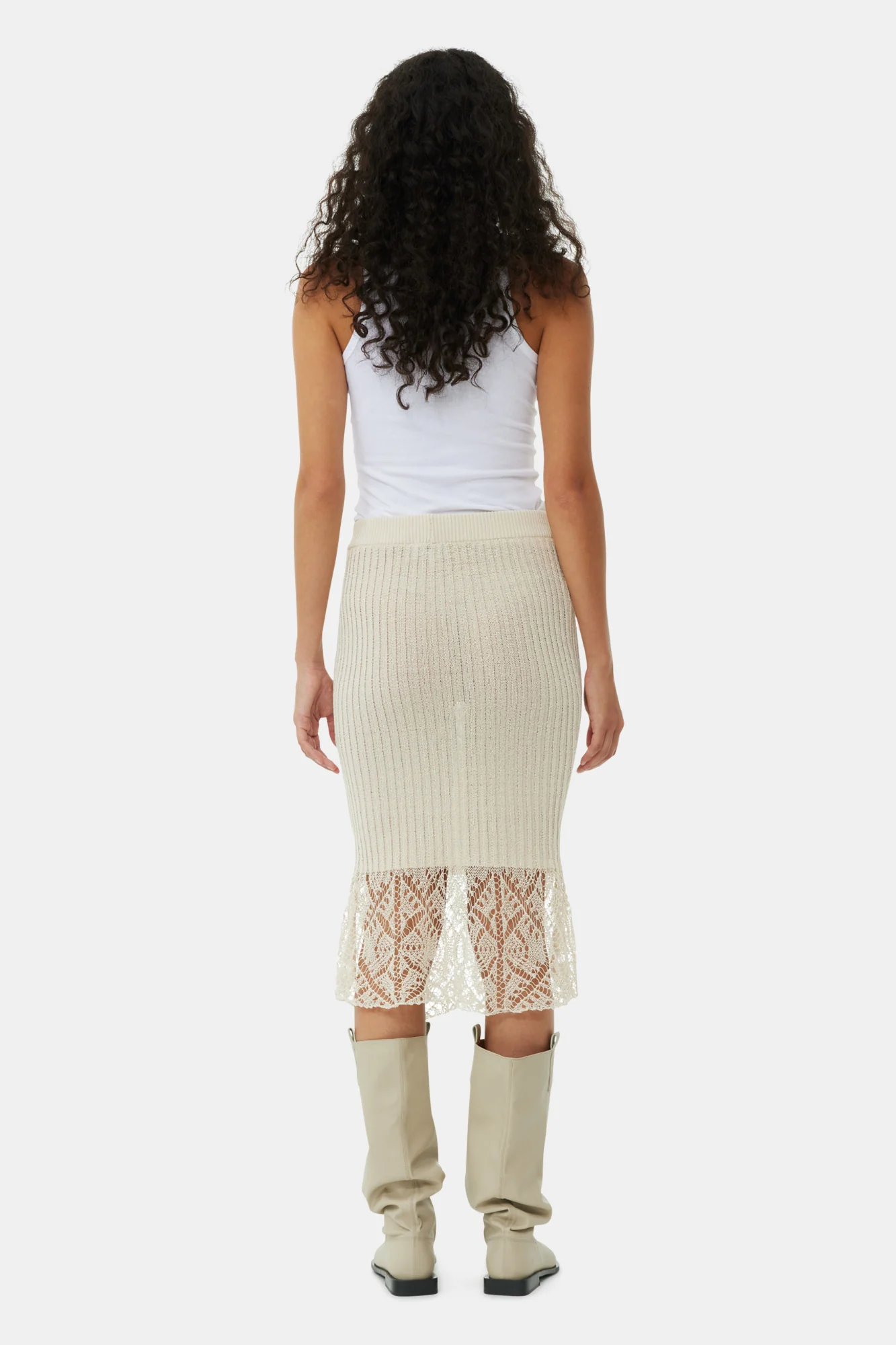 Lace Midi Skirt | Egret - Image 6