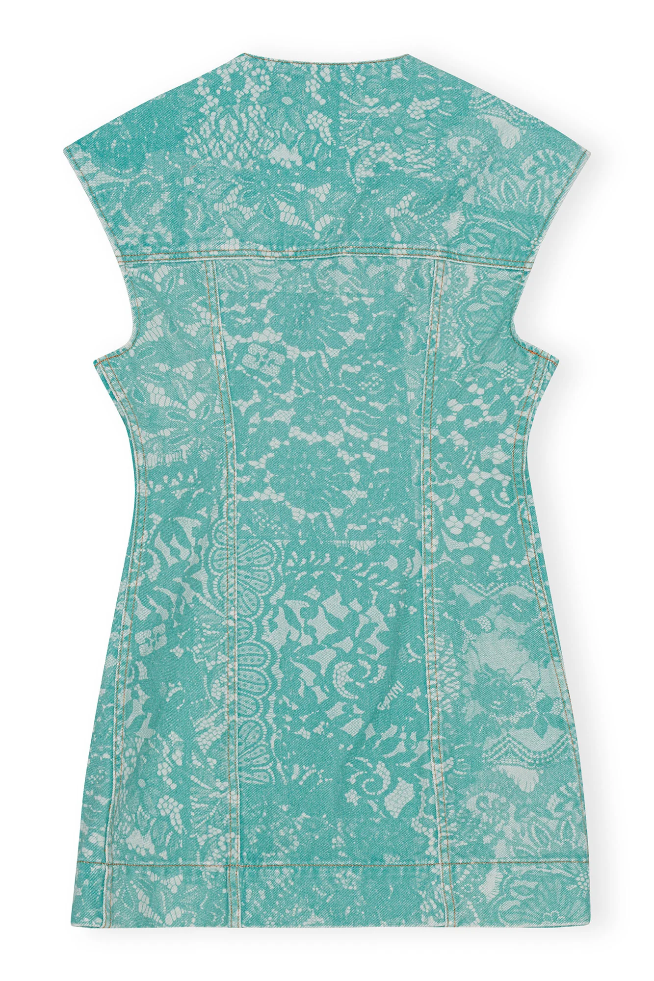 Lace Printed Denim Mini Dress | Canton - Image 2