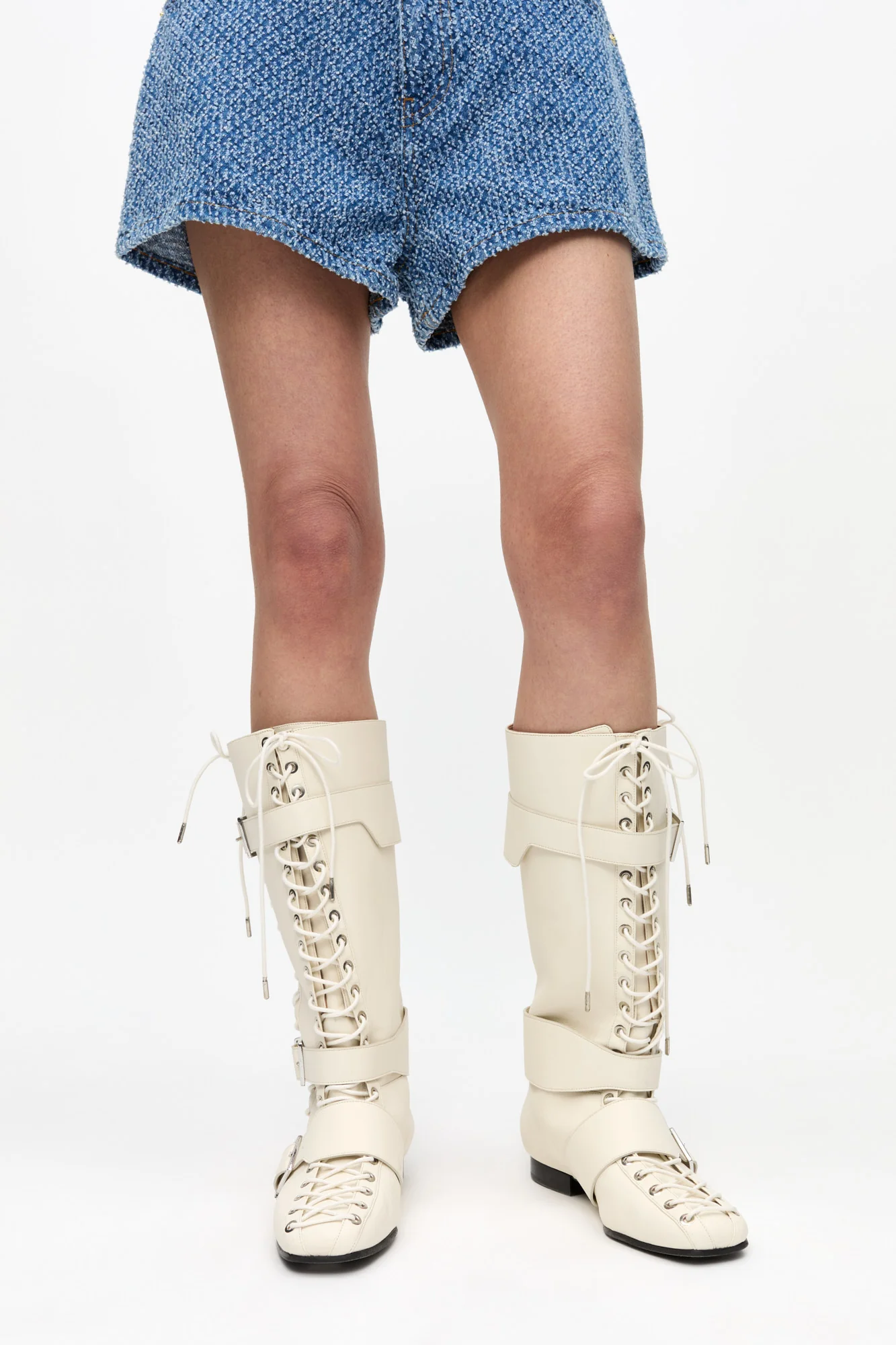 Lace-Up High Boots | Egret - Image 4