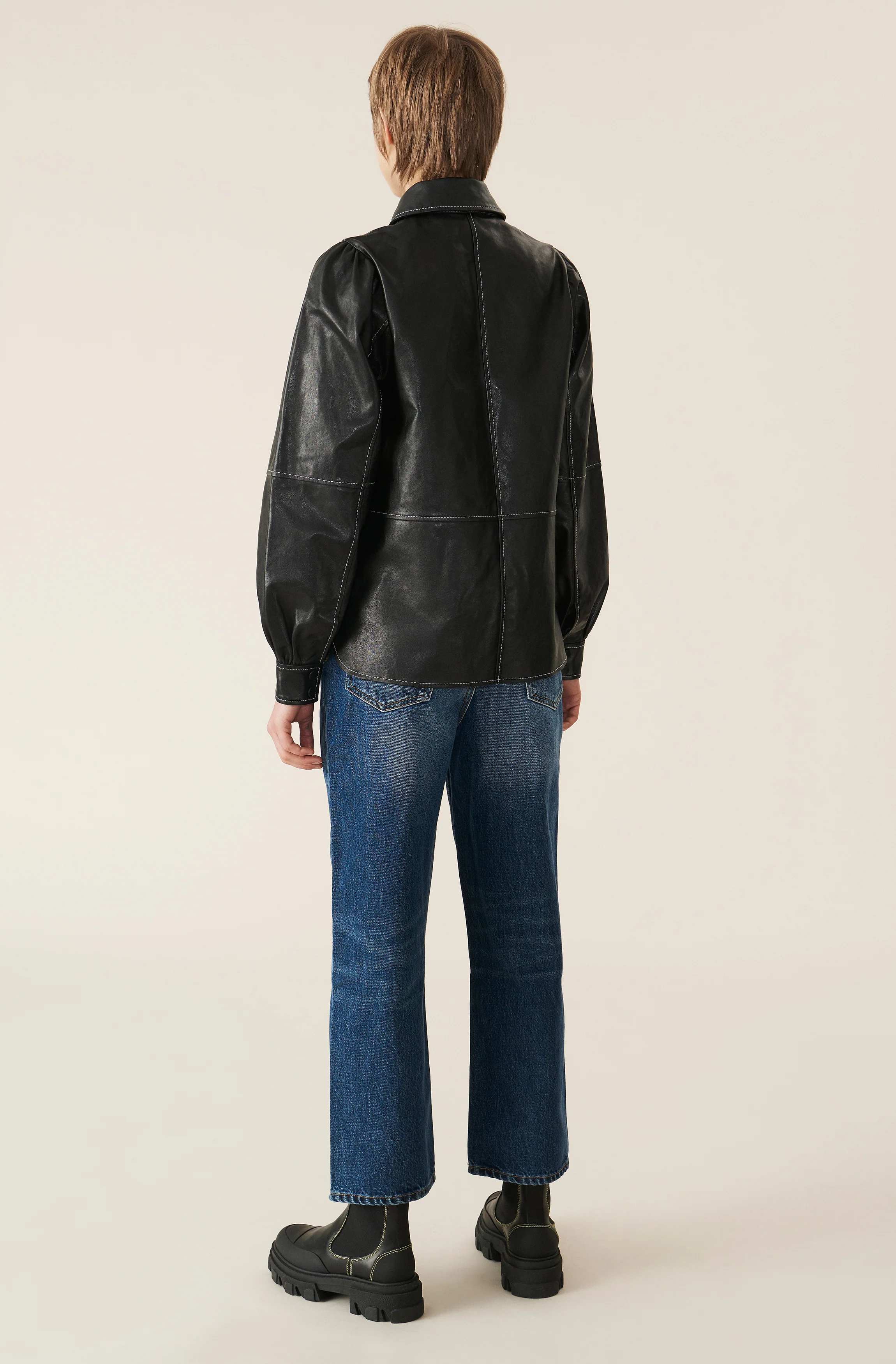 Lamb Leather Shirt | Black - Image 4