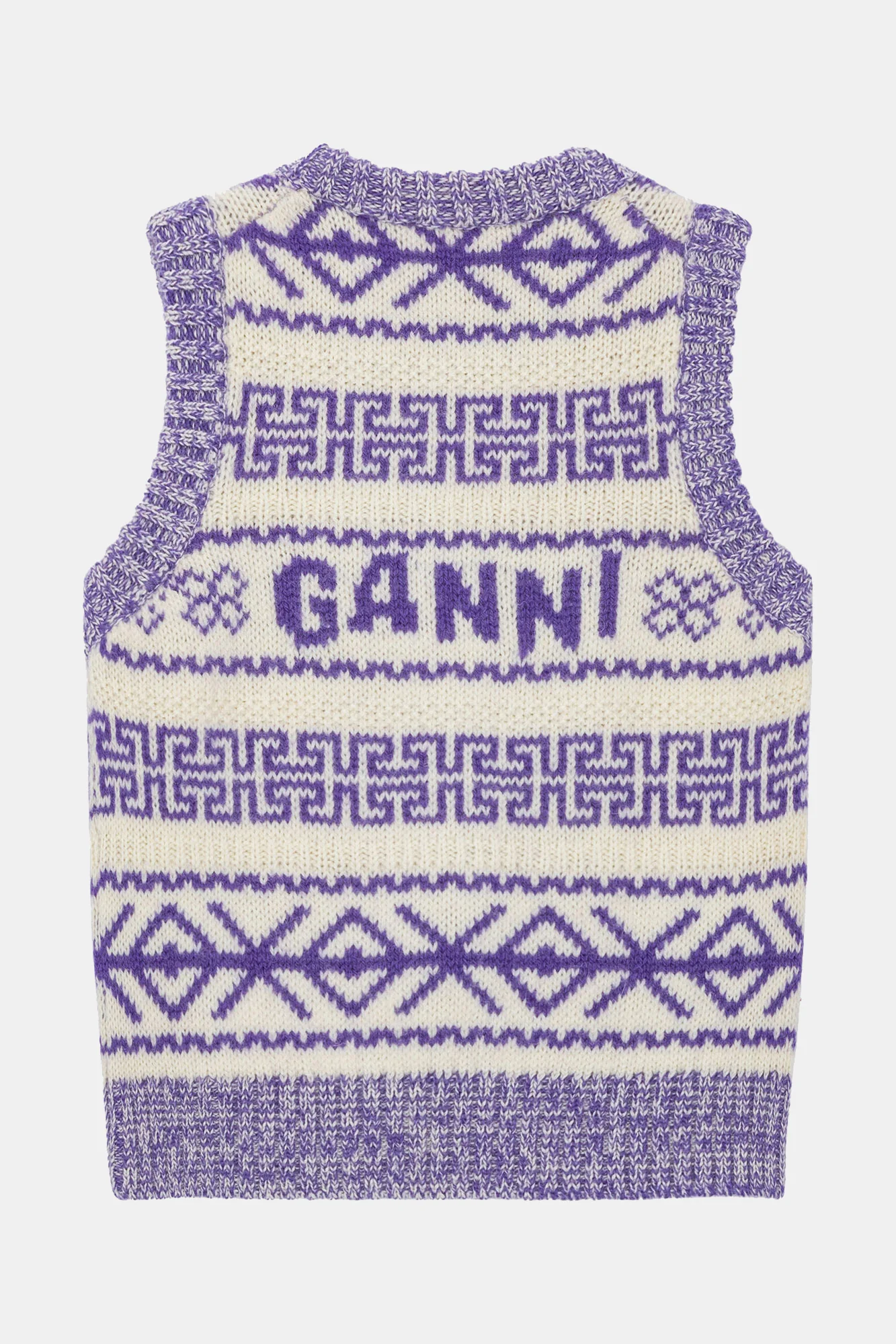 Lambswool O-neck Vest | Simply Purple - Image 2