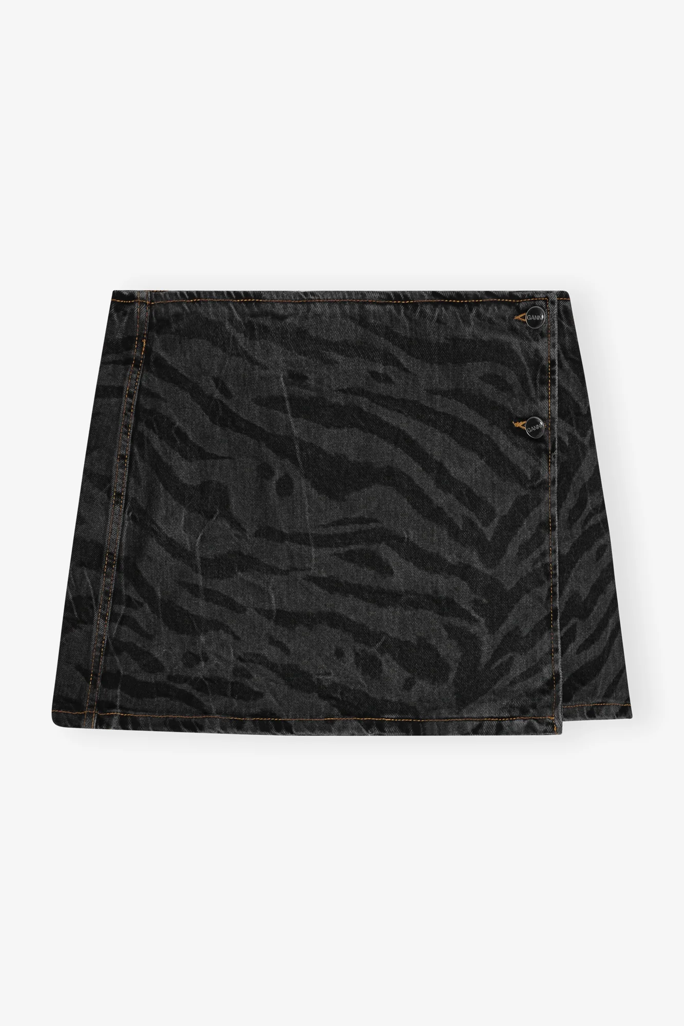 Lazer Denim Wrap Skirt | Black