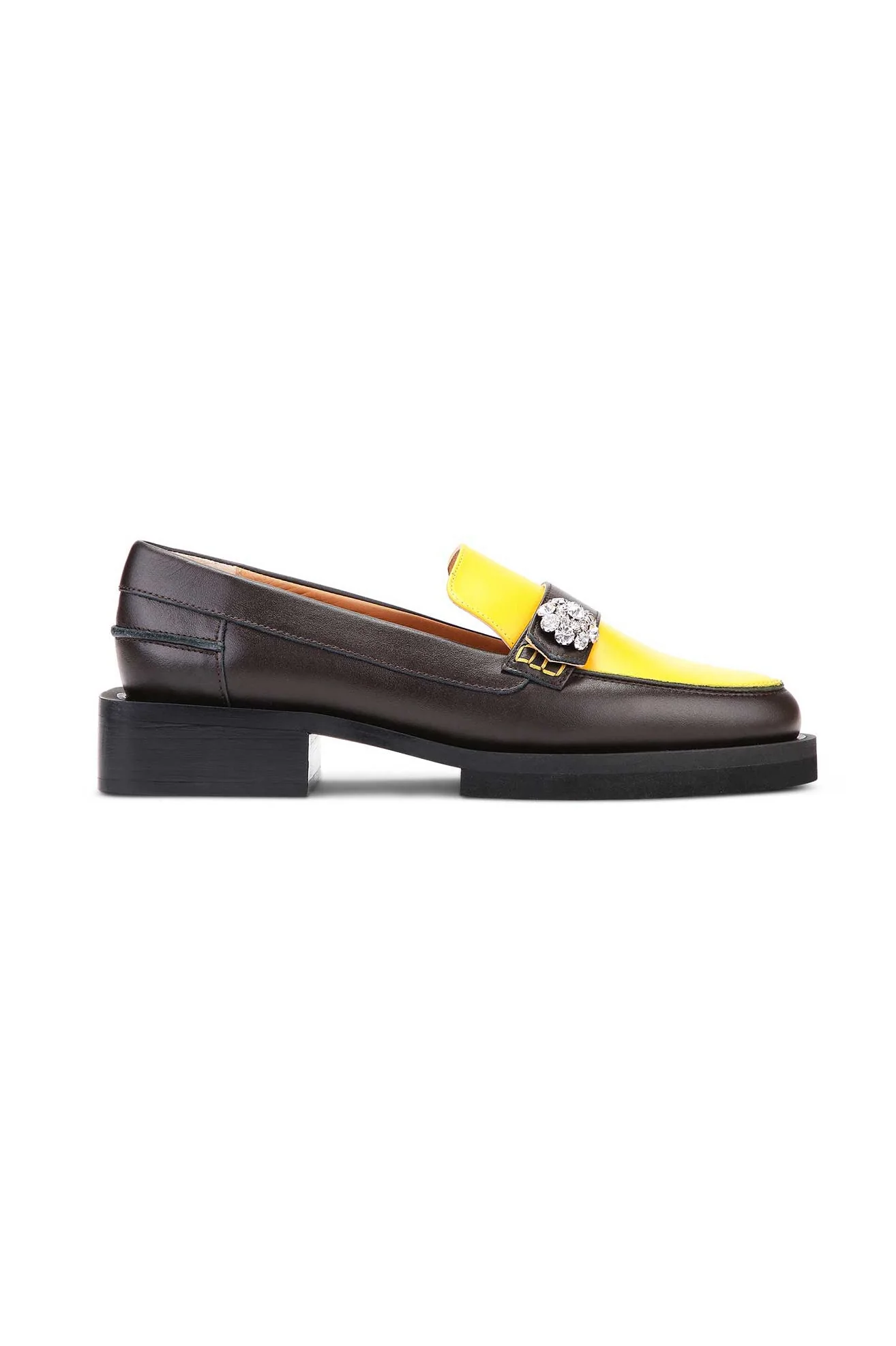 Leather Jewel Loafers | Spectra Yellow