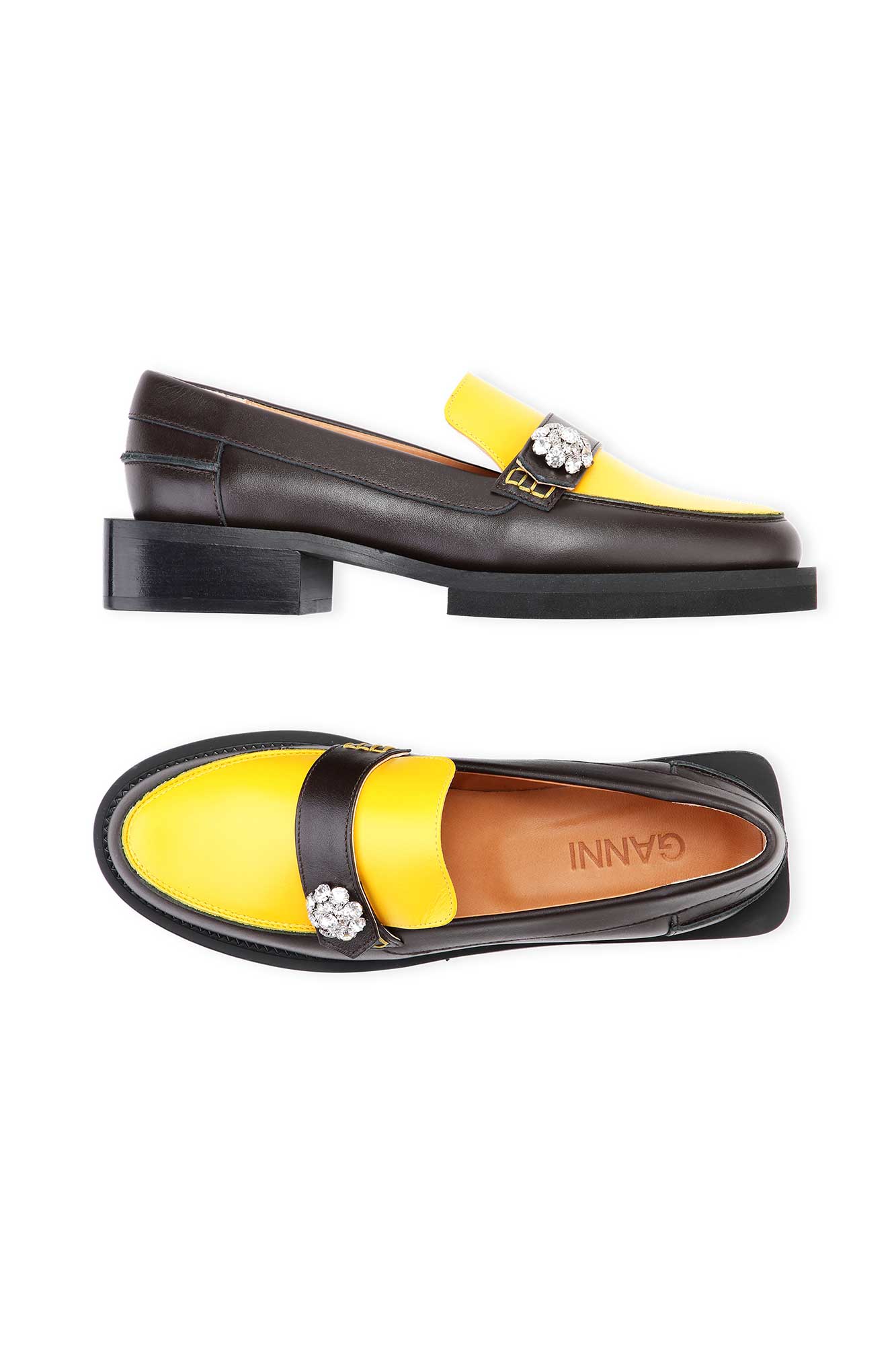 Leather Jewel Loafers | Spectra Yellow - Image 2