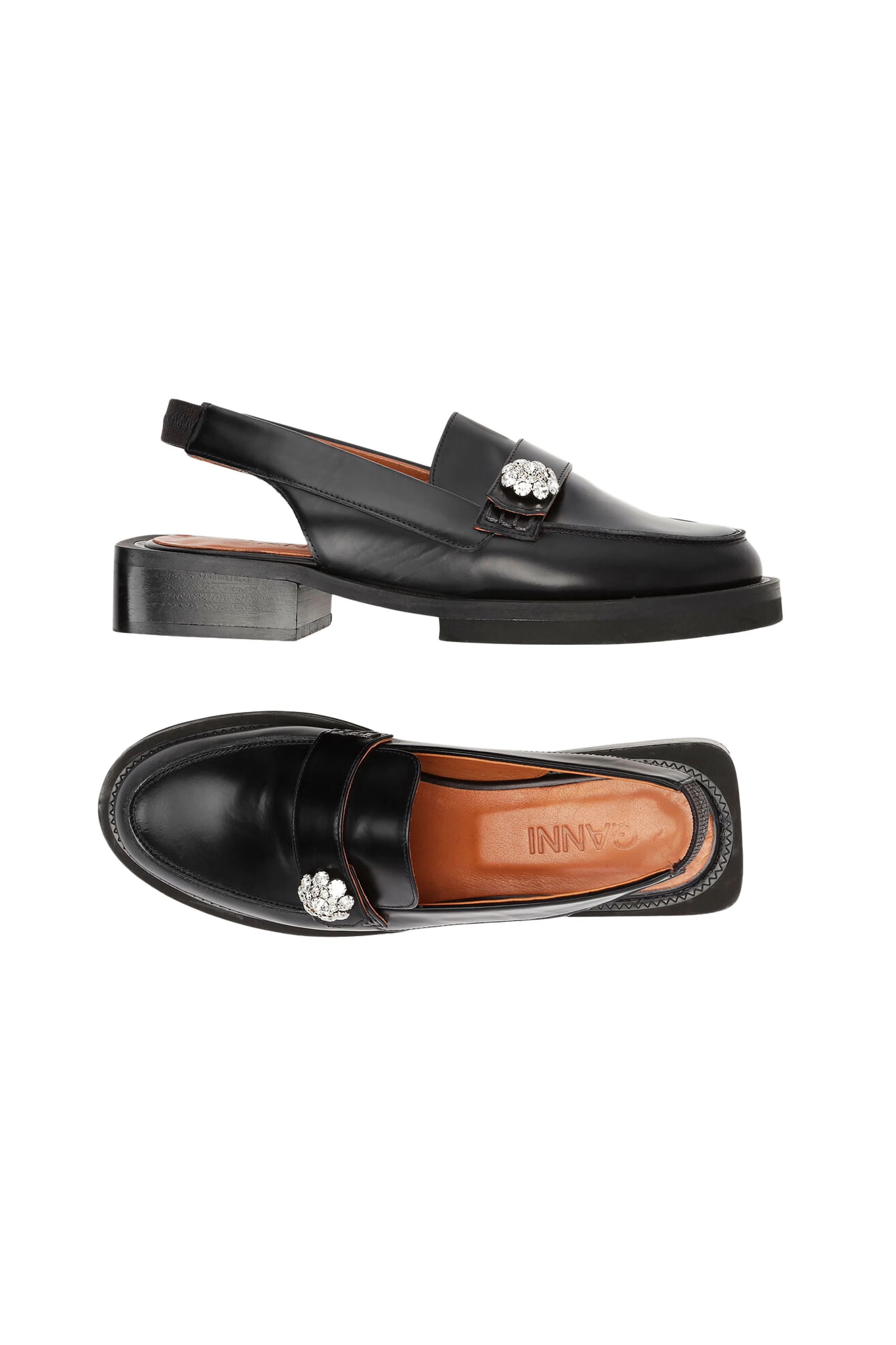 Leather Slingback Loafer | Black - Image 2