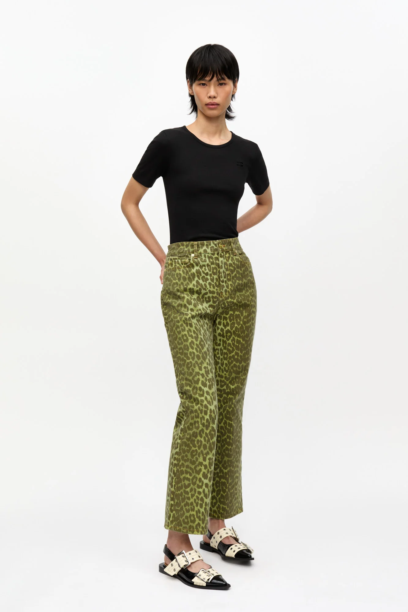 Leopard Betzy Jeans | Celery - Image 3
