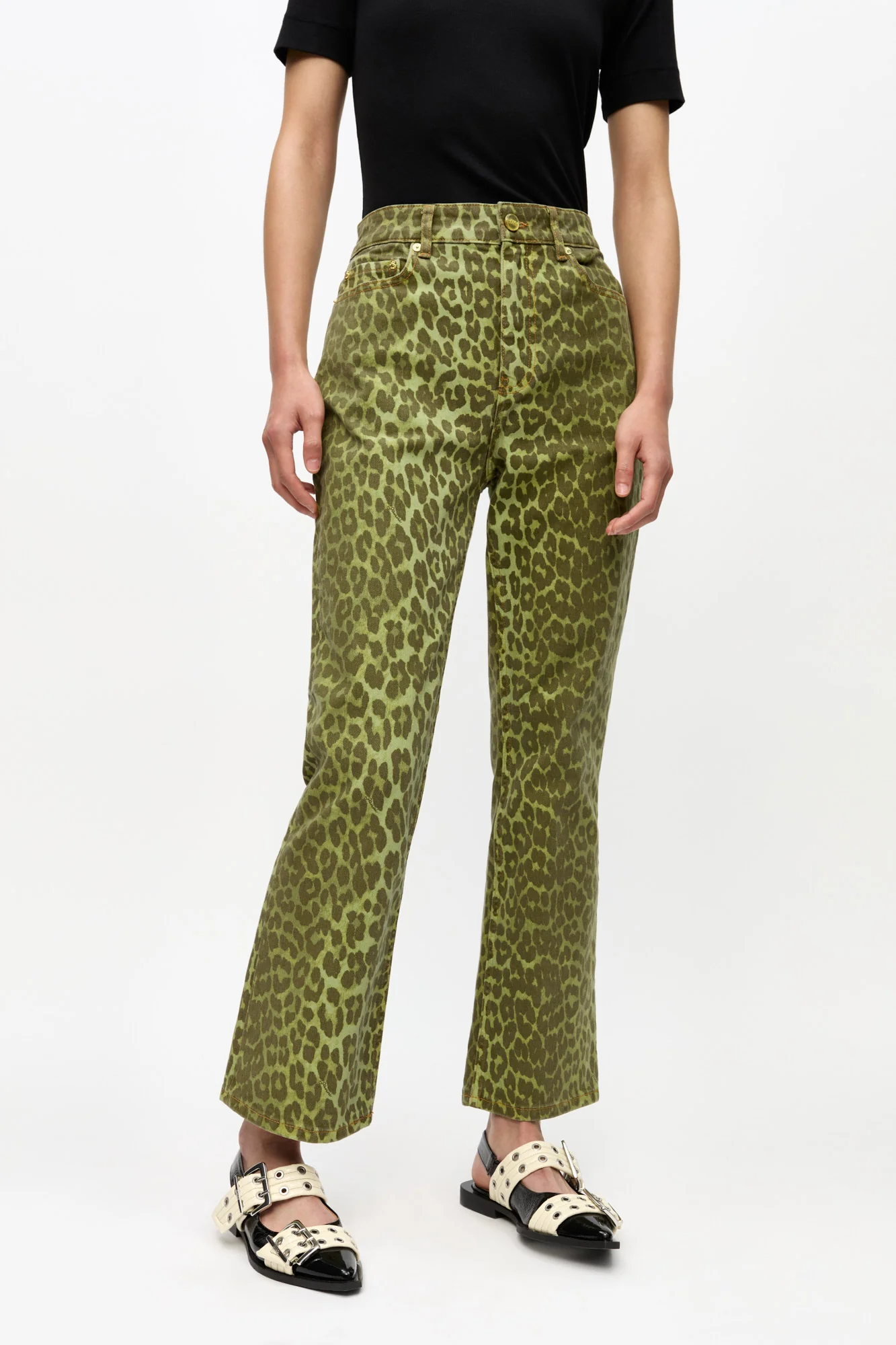 Leopard Betzy Jeans | Celery - Image 4
