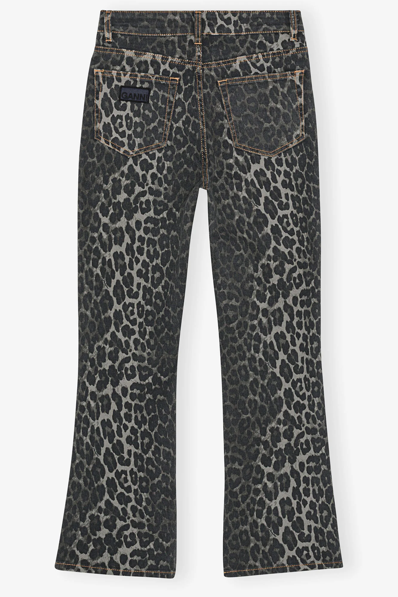 Leopard Betzy Jeans | Gray Pinstripe - Image 2